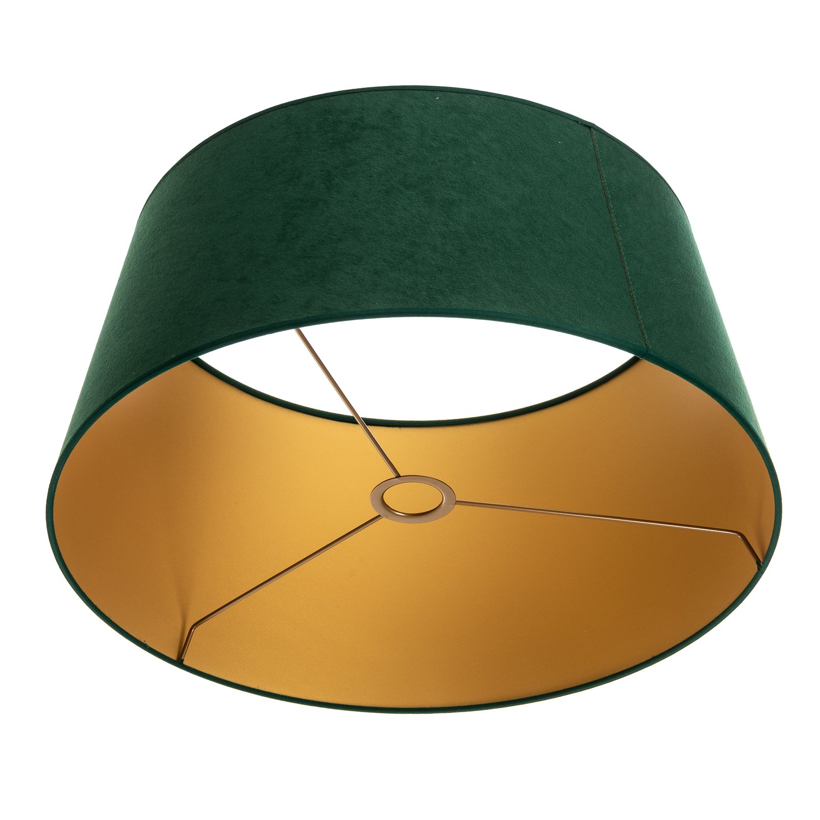 Lampskärm Cone höjd 25,5 cm, mörkgrön/guld