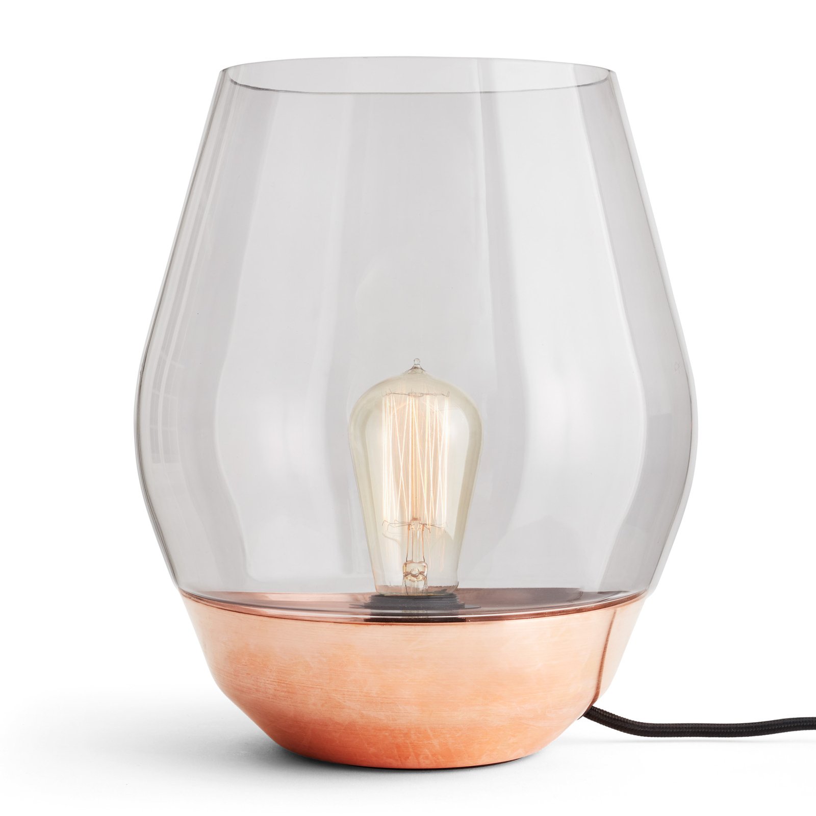 New Works Bowl Tischlampe Rohkupfer/Rauchglas
