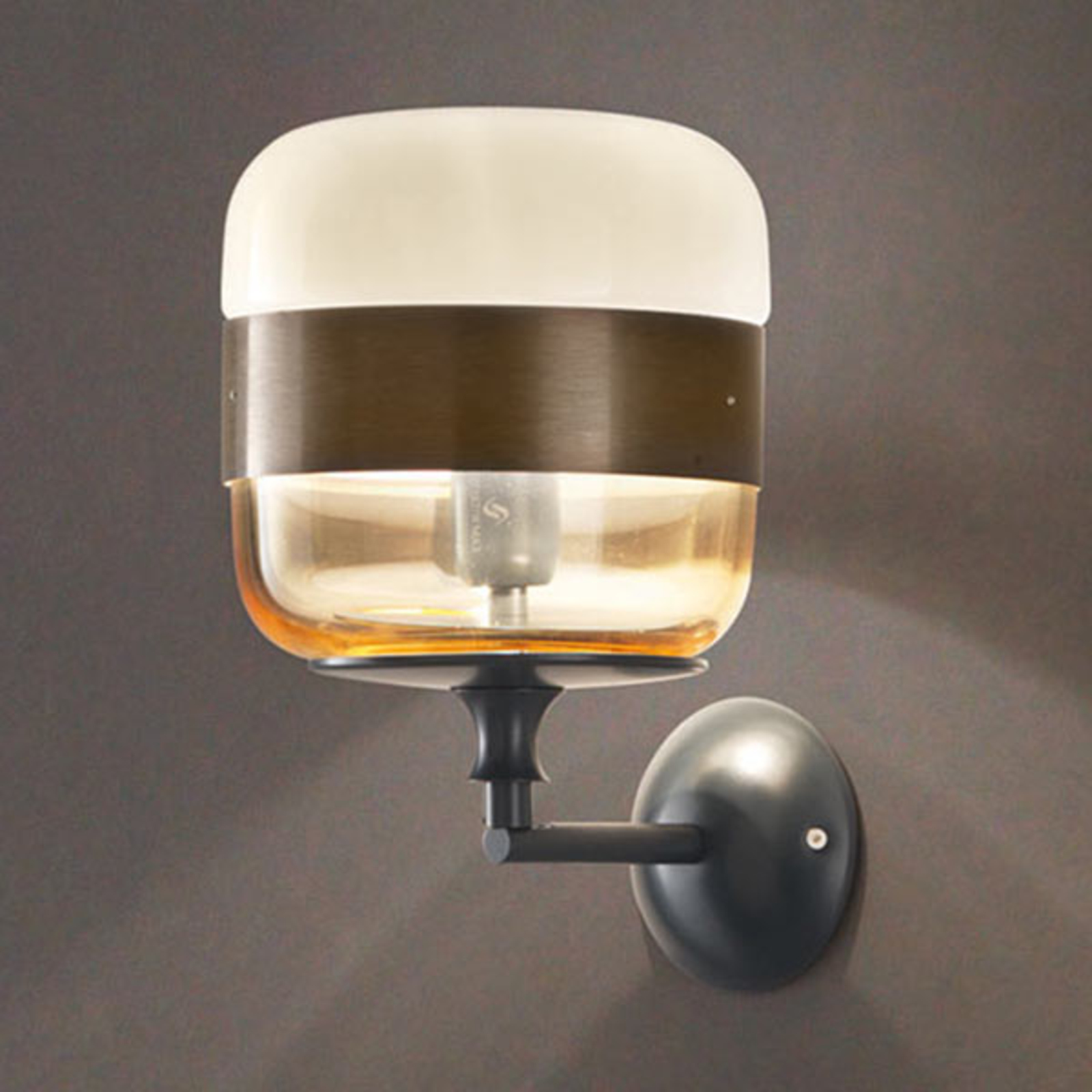 Voorwoord los van Liever Design-wandlamp Futura van glas, brons | Lampen24.nl