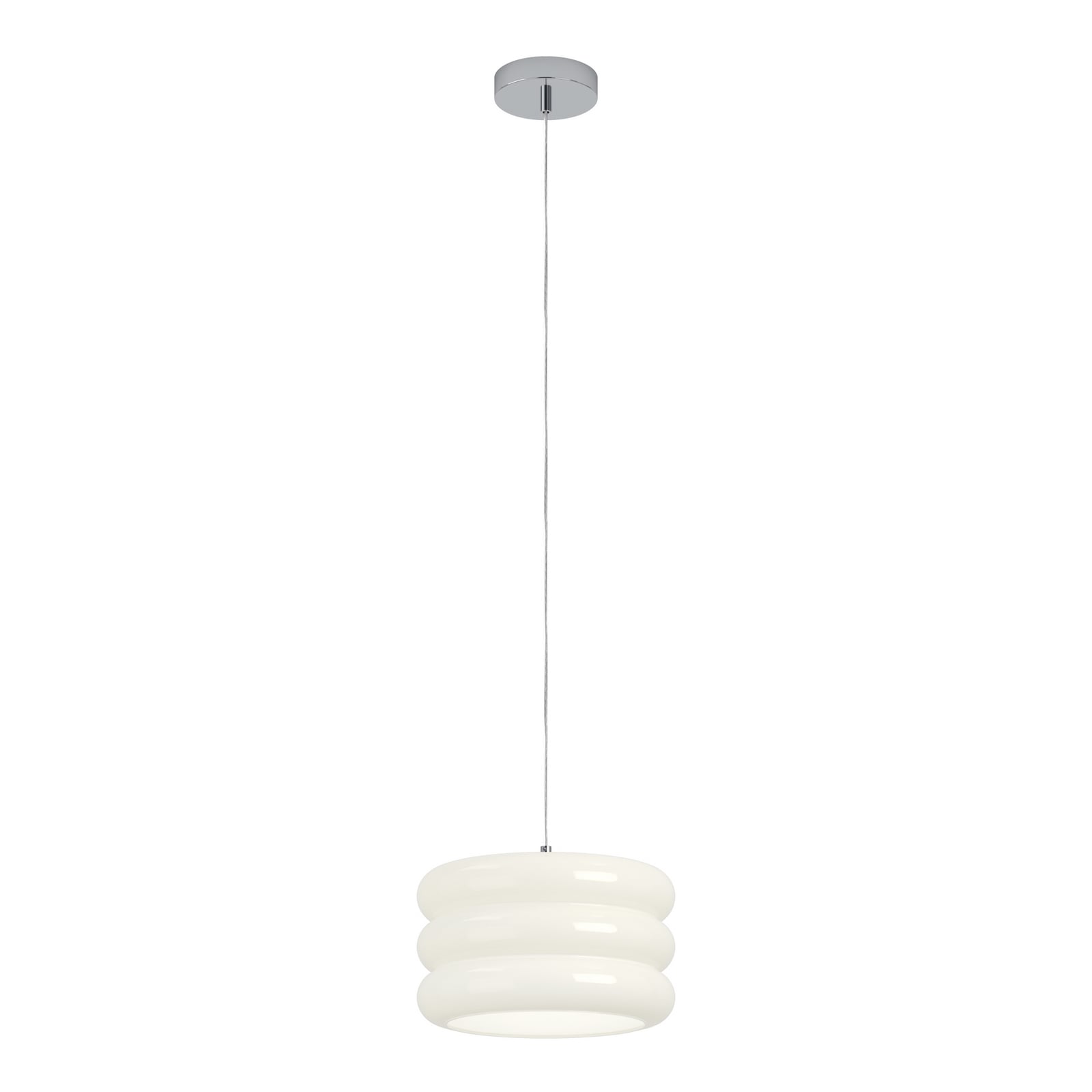 Závesné svietidlo Tortora, biele, Ø 30 cm, sklo, E27