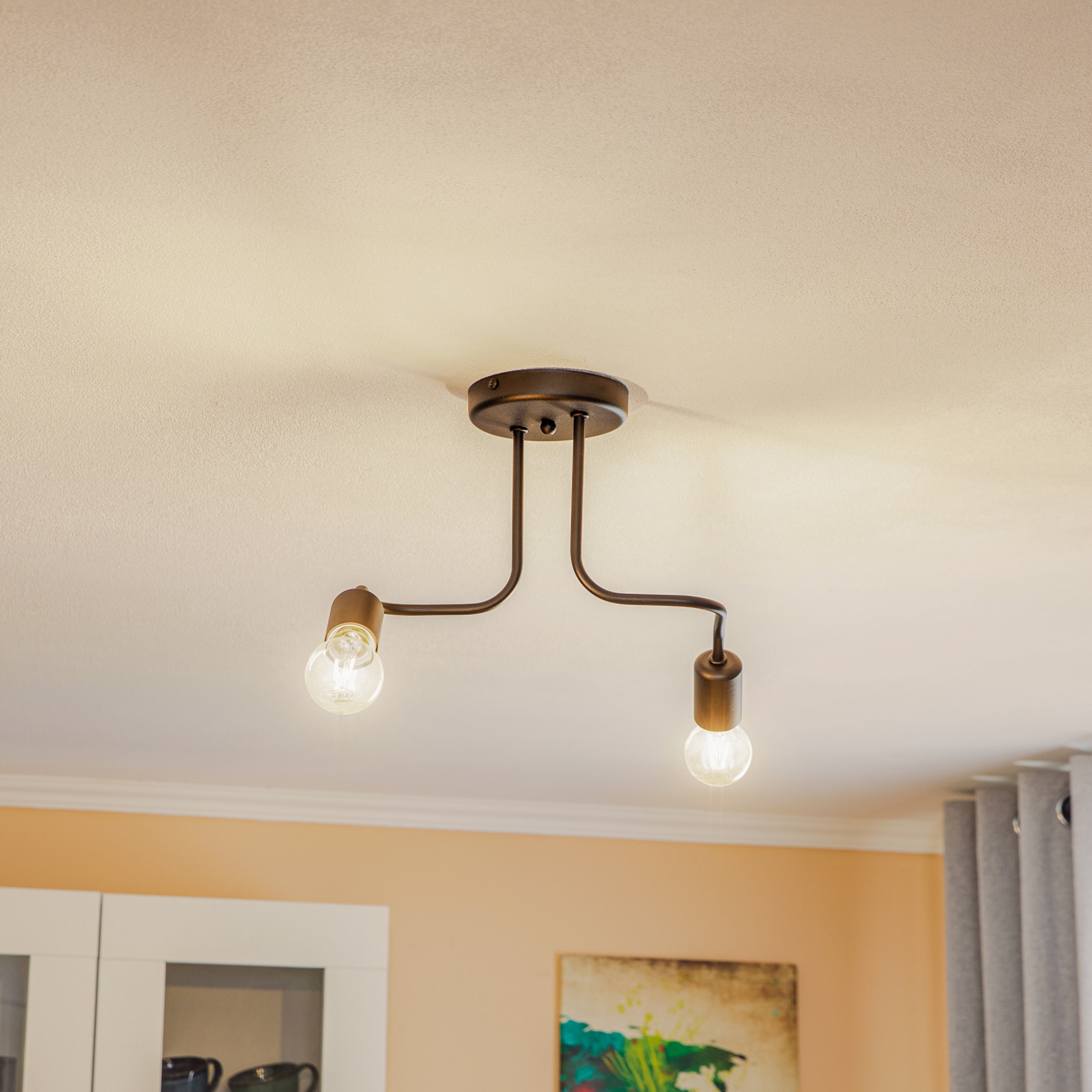 Joiy mennyezeti világítás, 2 izzós, fekete