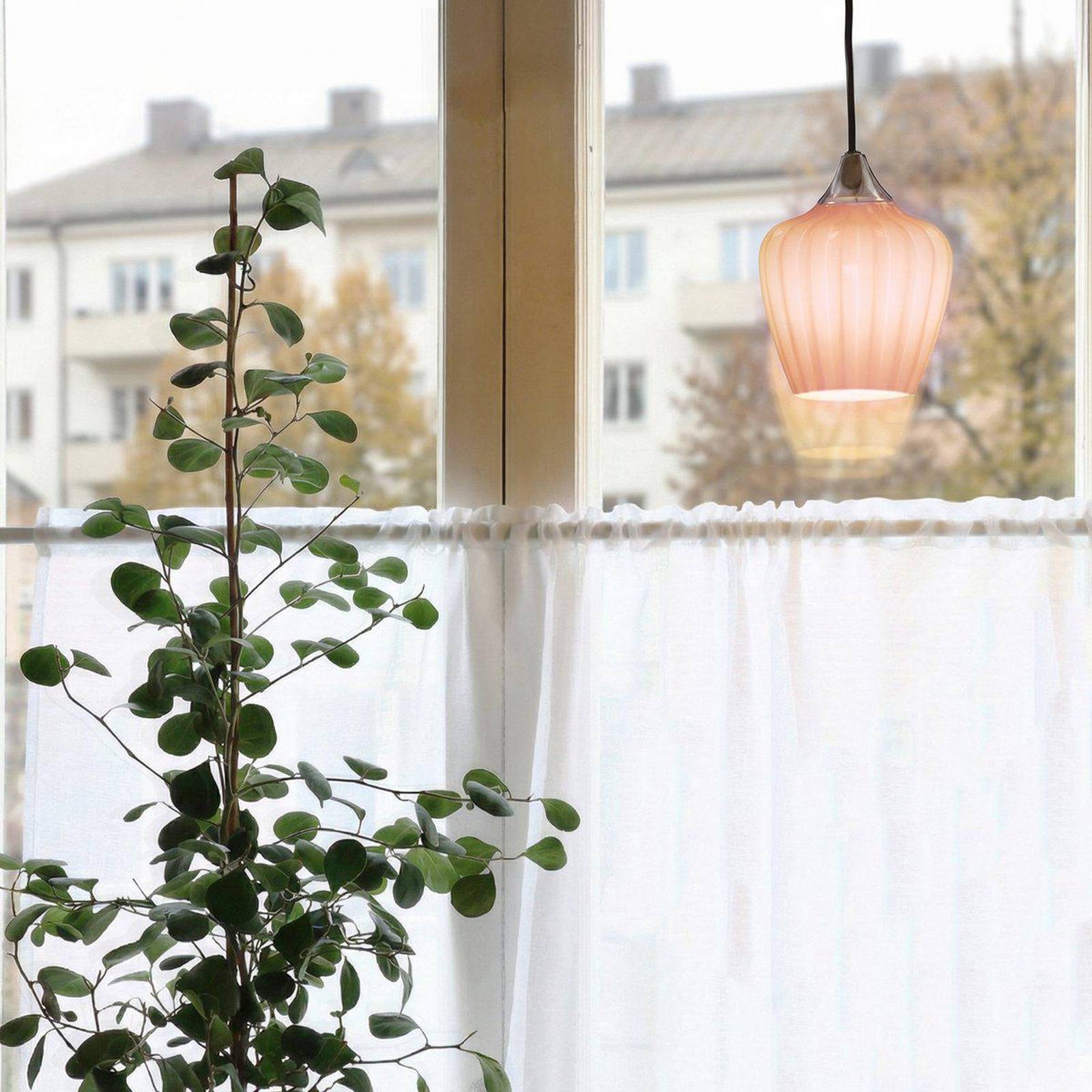 PR Home Hanglamp Amalfi, oranje, Ø 14 cm, glas, E14, stekker