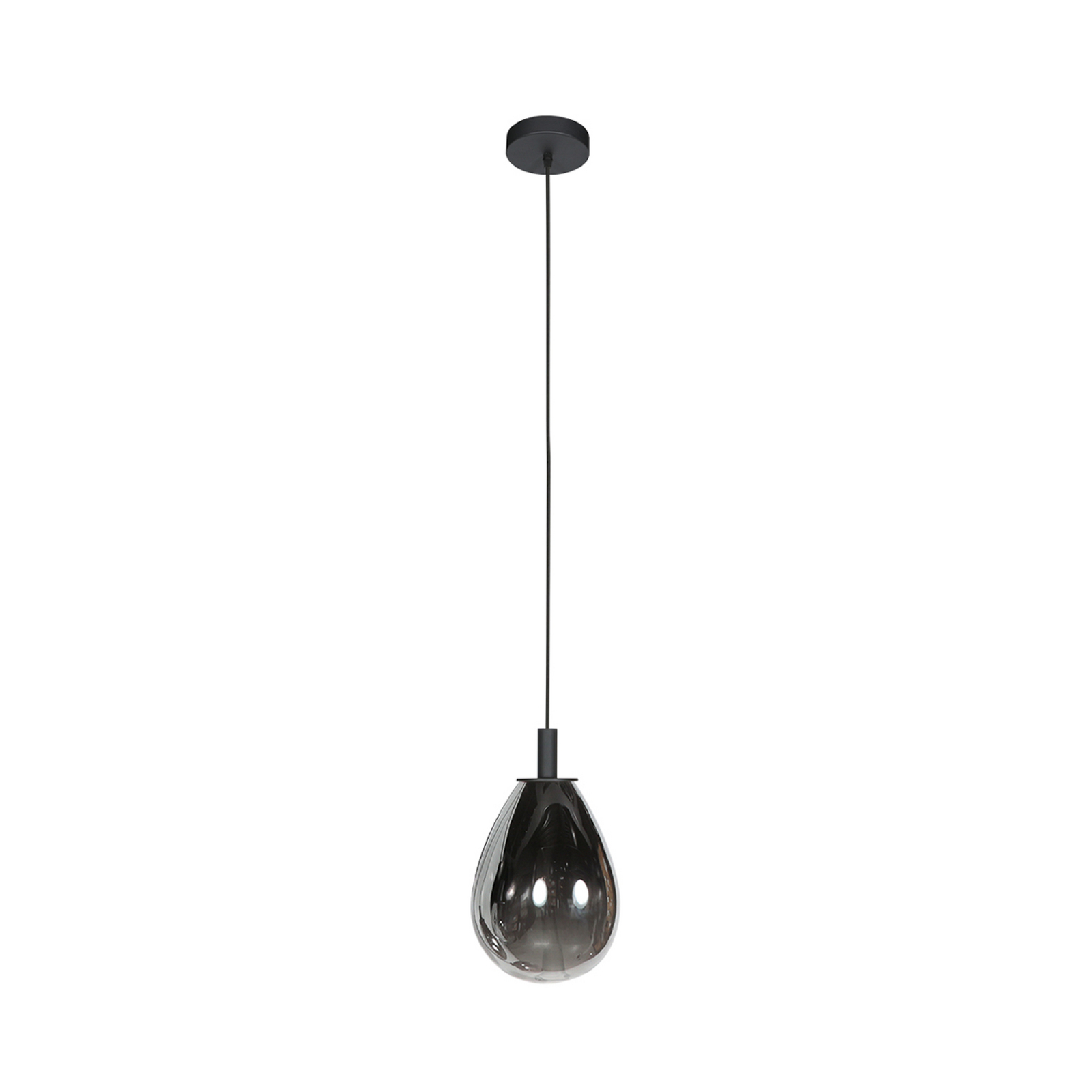 Lampada LED a sospensione Glimsy, Ø 22 cm nero/vetro grigio fumo