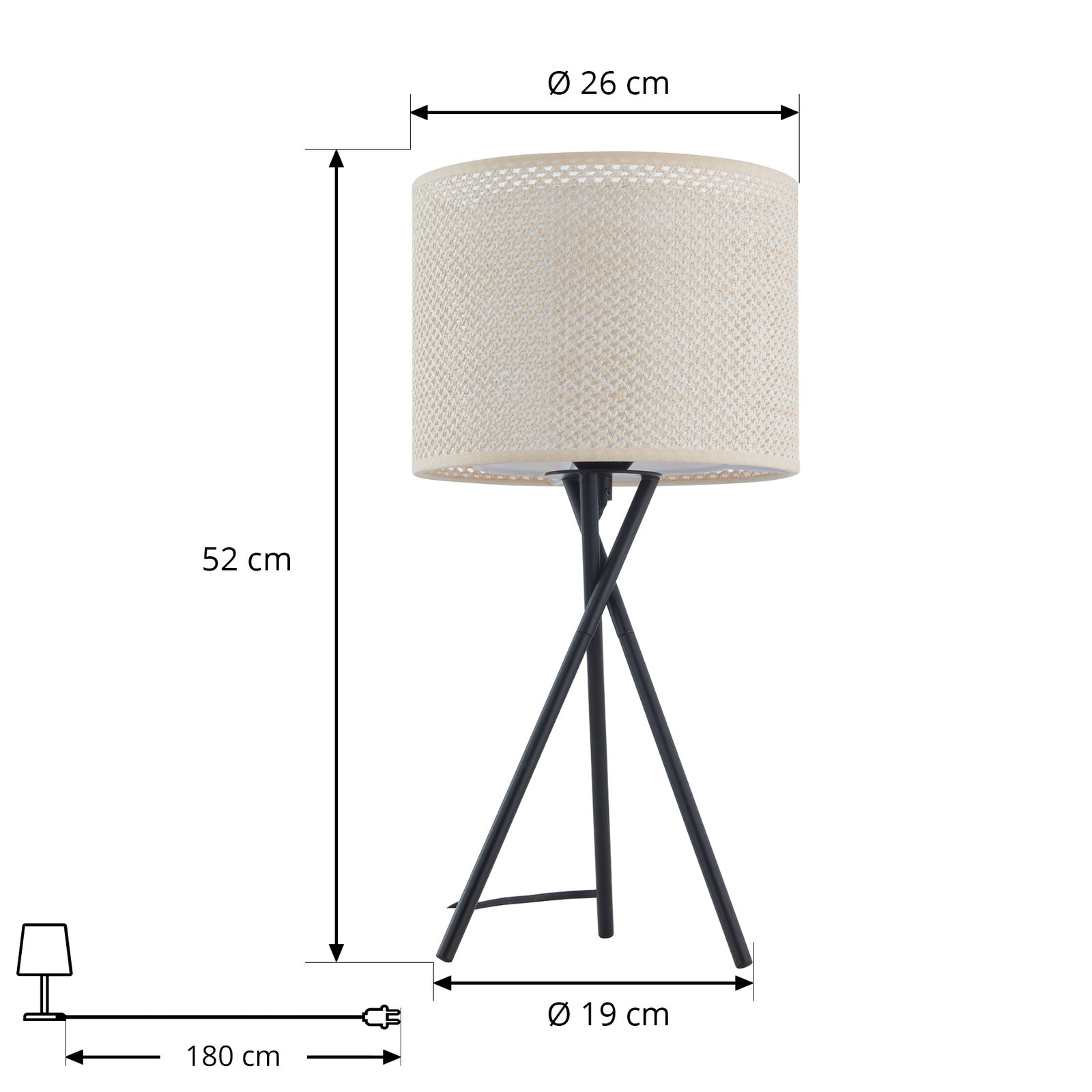 Lindby Soula lampe à poser tissu Ø 26 cm