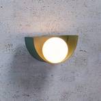Benni wall lamp spherical glass lampshade, green