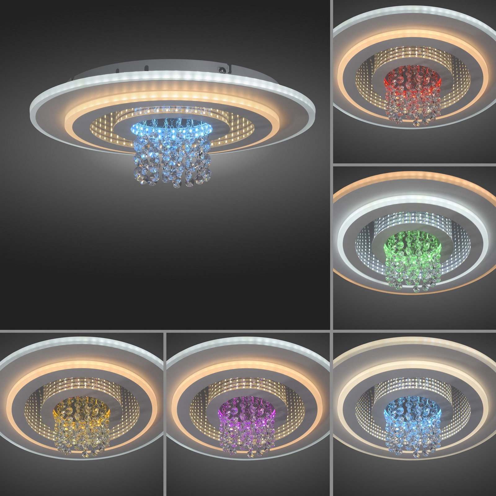 JUST LIGHT. LED plafondlamp Tolago RGB, CCT, wit, afstandsbediening
