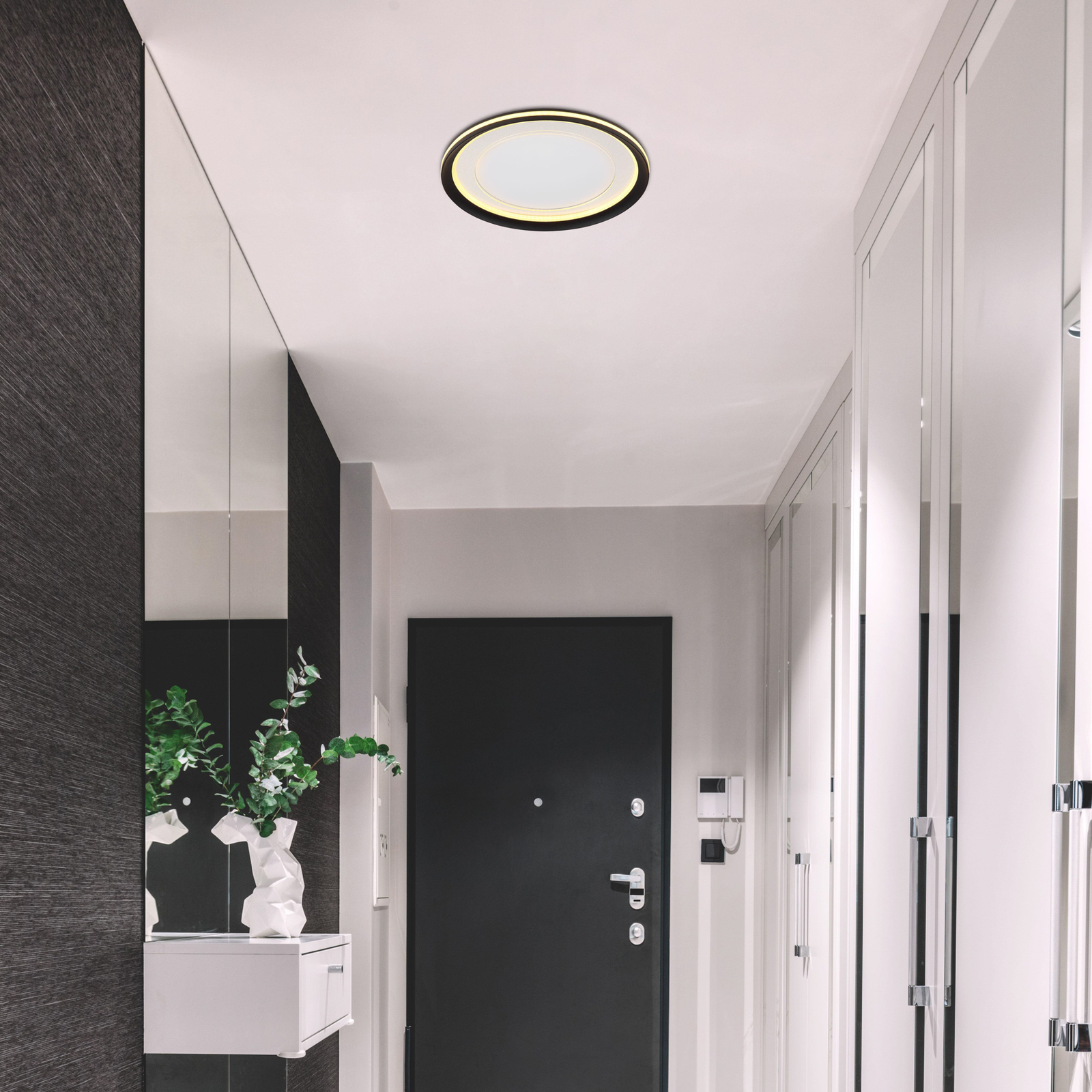 "Clarino" LED lubinis šviestuvas, Ø 41,5 cm, juodas, akrilas, CCT