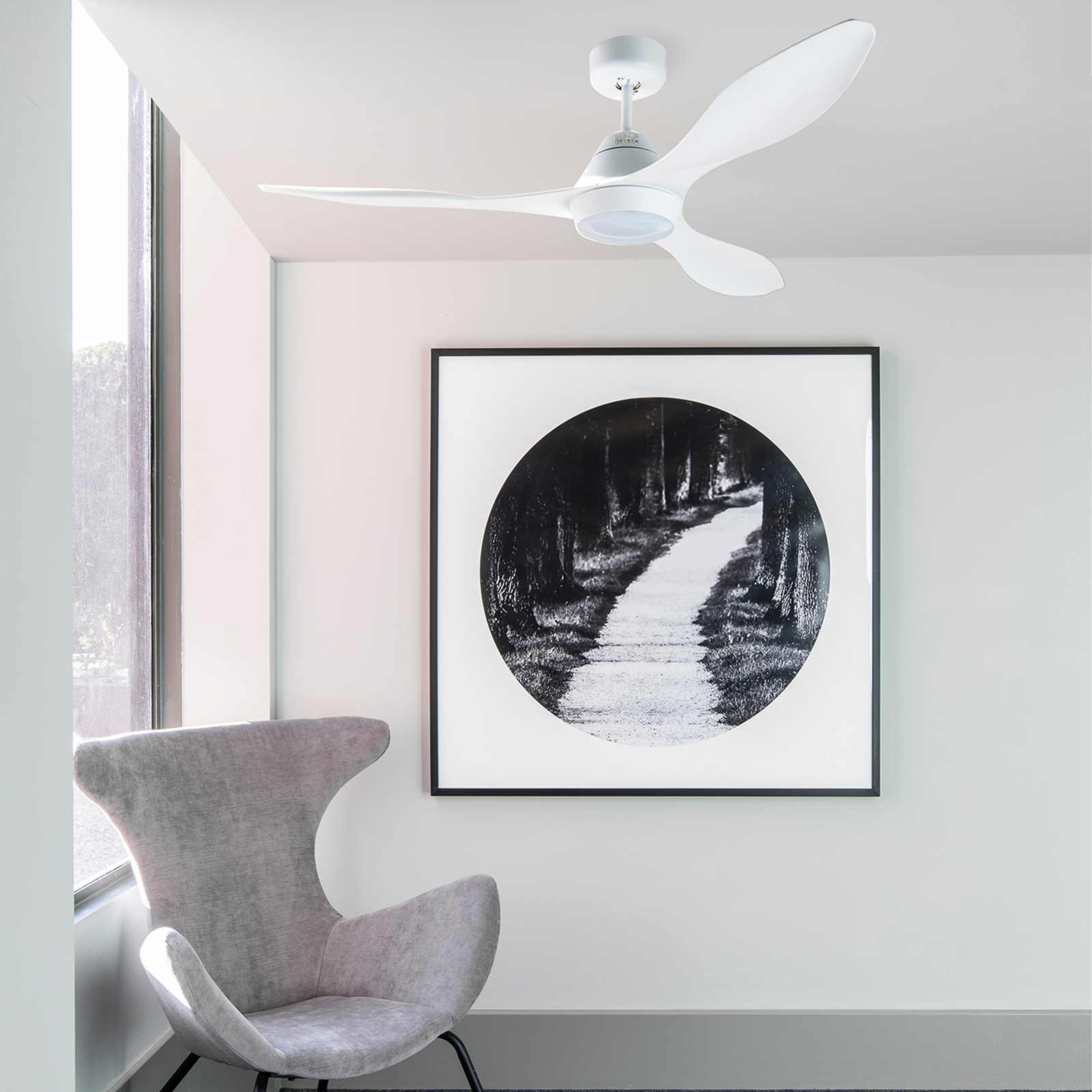 Ventilateur plafond LED Polaris L, 3 pales, blanc