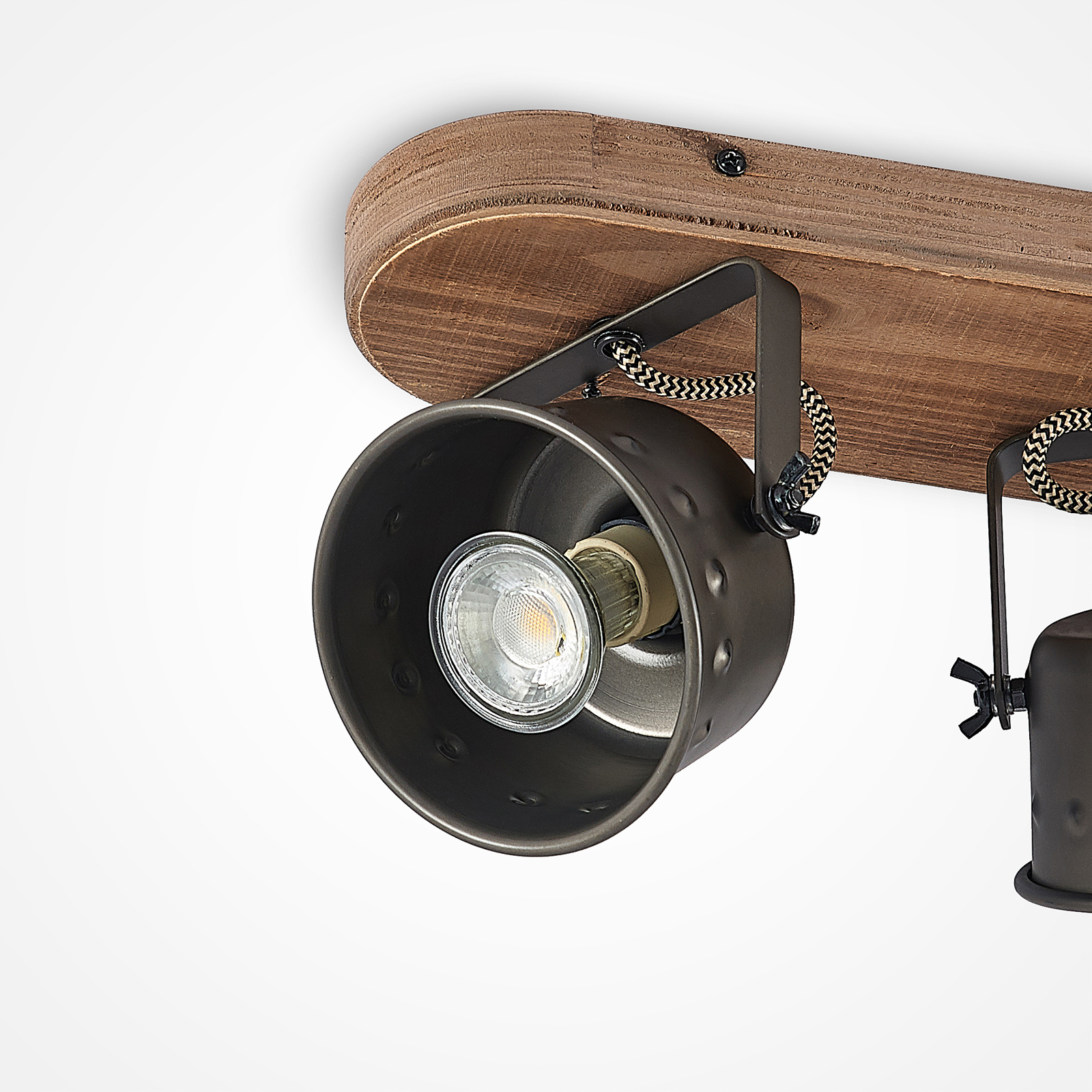 Rubinjo 3 Stropní Lampa Wood/Black - Lindby