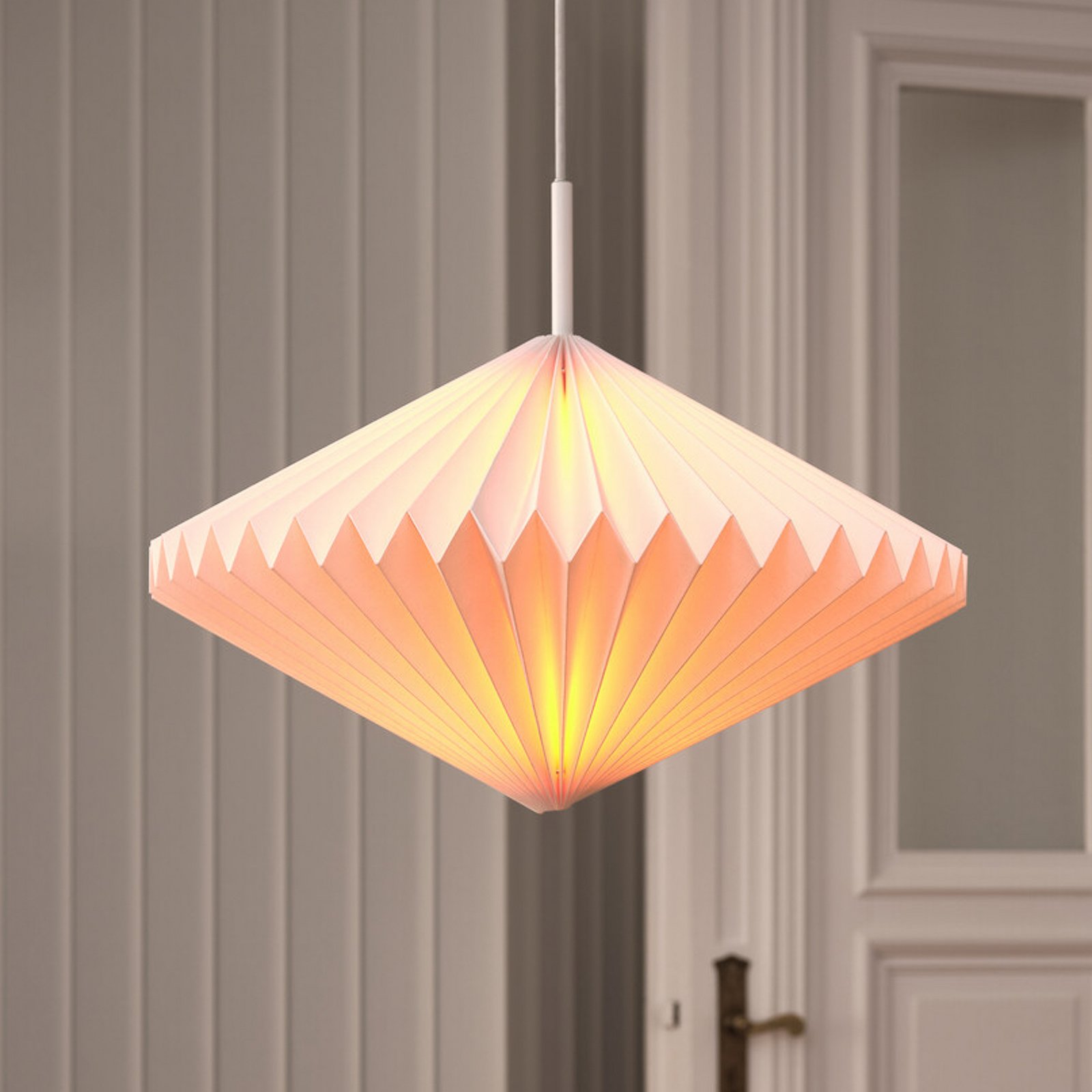 Lampada a sospensione OSRAM Decor Paper Diamond, bianca, carta, E27