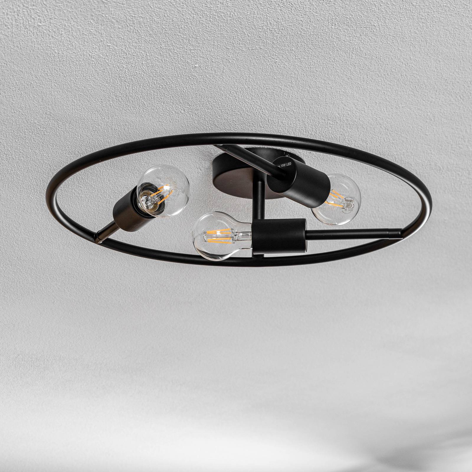 Photos - Chandelier / Lamp Lucande Linnard steel ceiling light, 3-bulb 