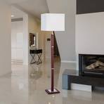 Waverley floor lamp, brown/white, wood, 147 cm high, E27