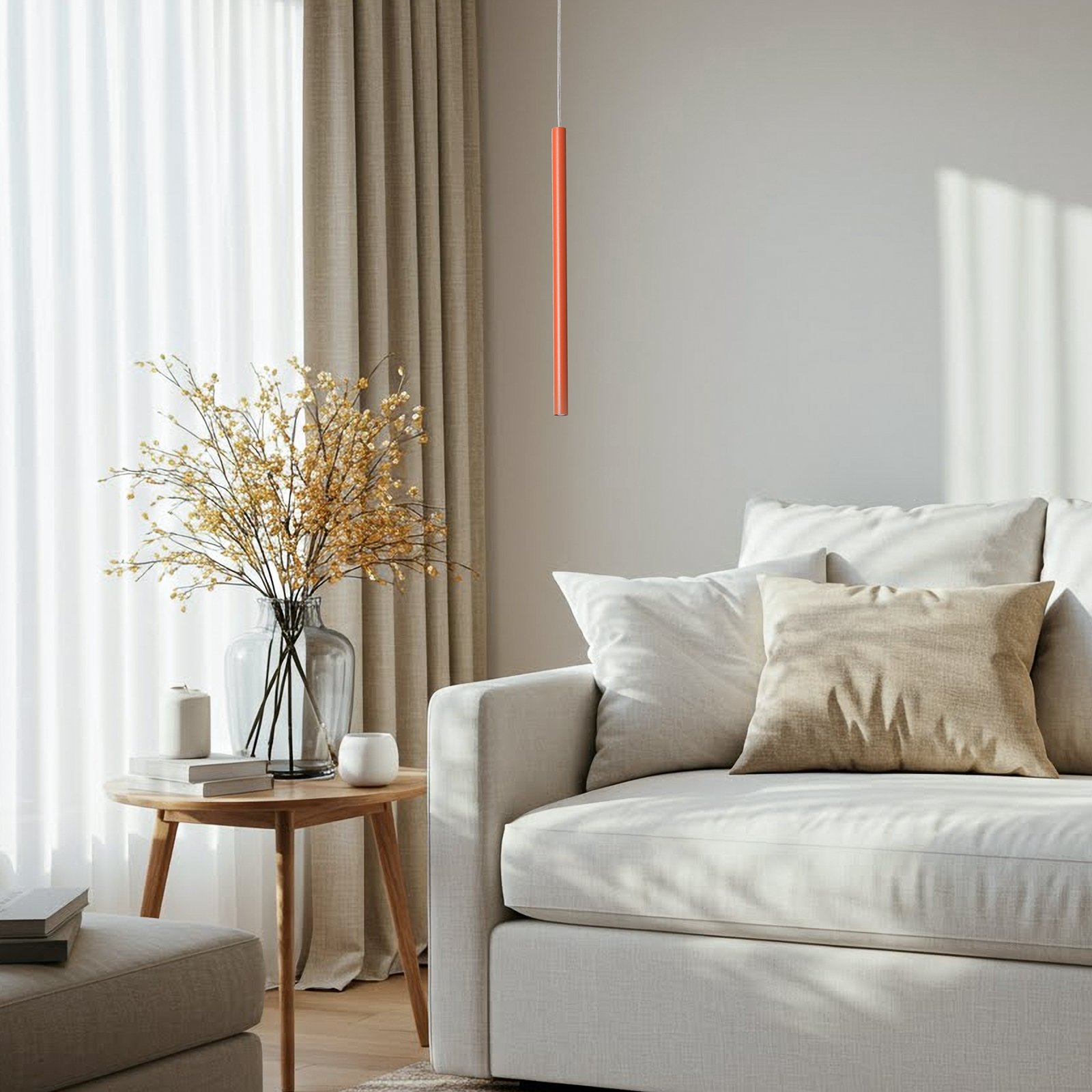Sopel 1 pendant light, brick red, 1-bulb, steel, Ø 5 cm