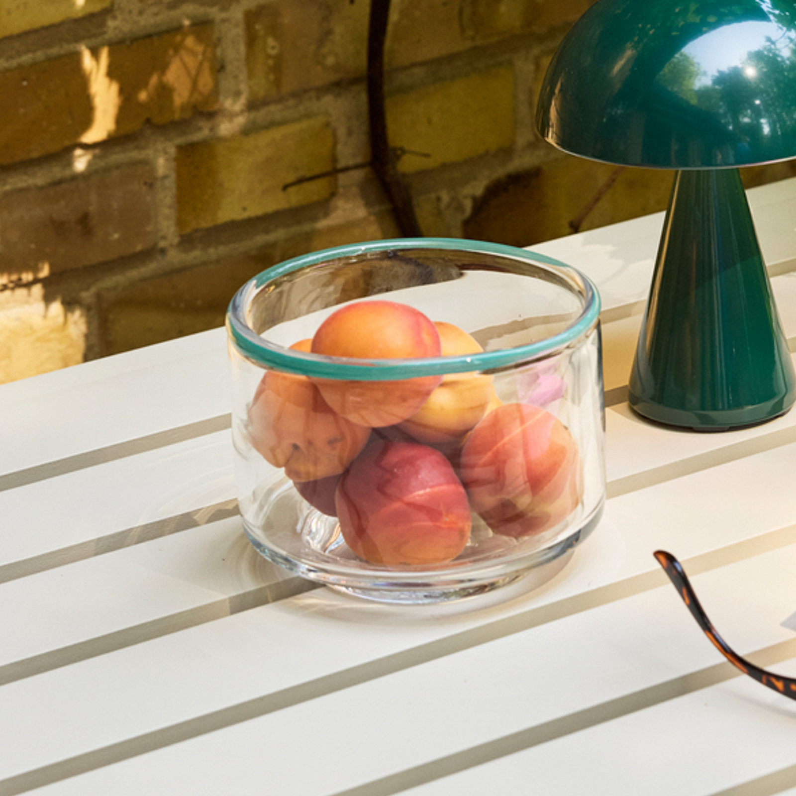 Cuenco Clea transparente/verde, Ø 15 cm, cristal - Hübsch