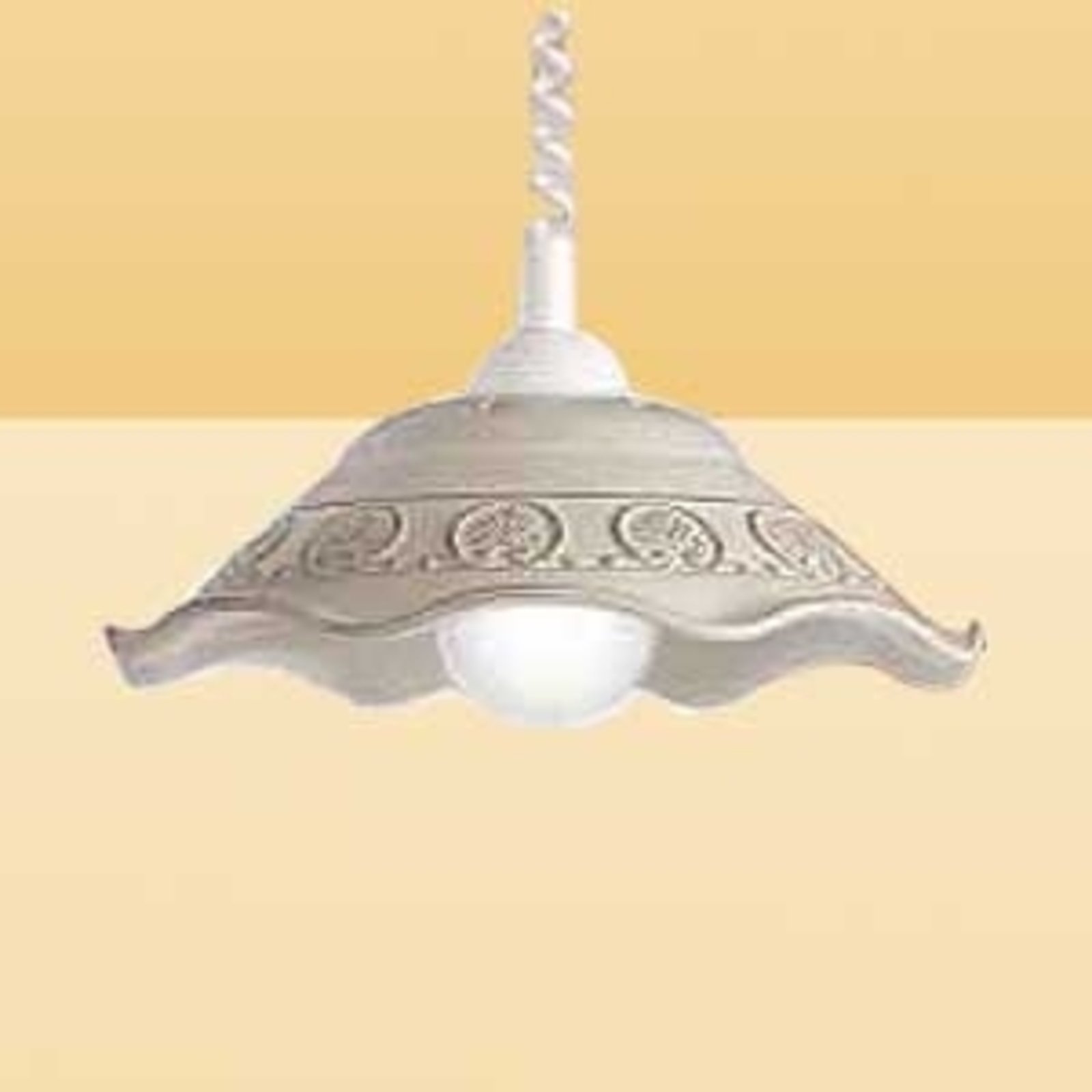 Ceramiche Rustic FRANCA hanging light, for Living / Dining Room, ceramic, plastic, E27, 100 W, energy efficiency: A++
