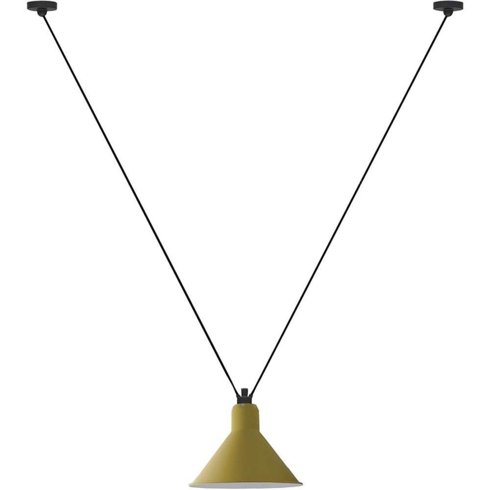 323 L Pendel Konisk Gul Lampe Gras - Stue - Metal