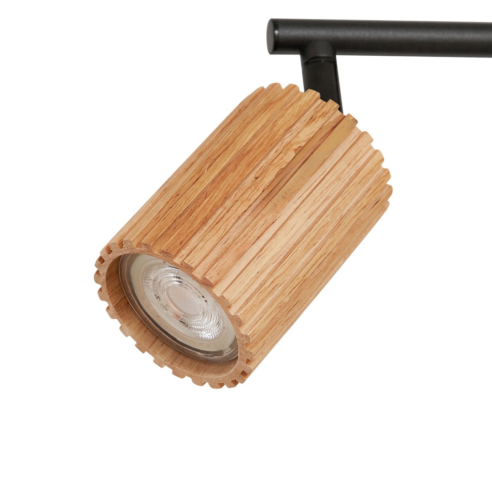 Lindby Deckenstrahler Stralino, 4-flammig, Länge 60 cm, Holz