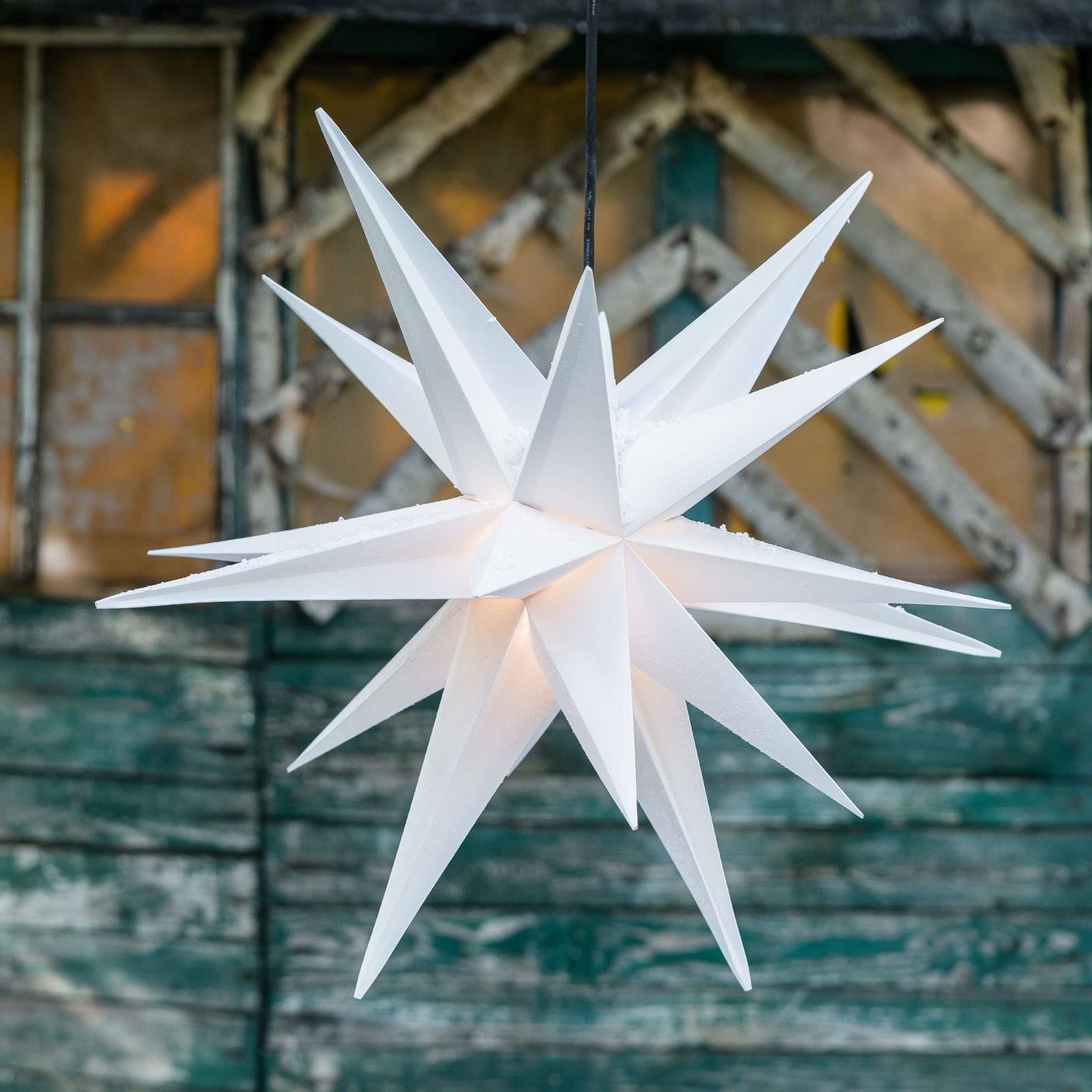XL műanyag csillag 18 ágú kültérre - fehér