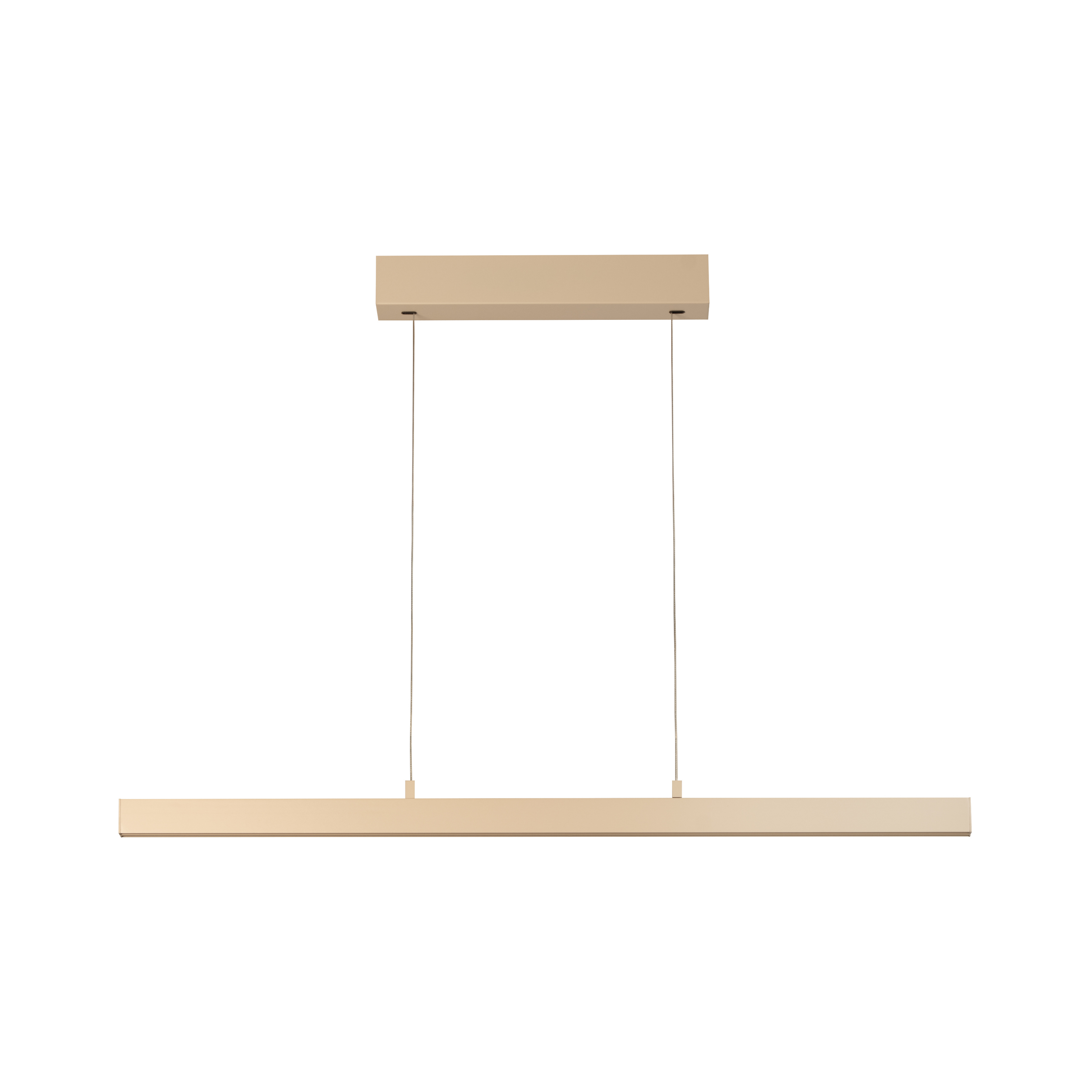 LED-hänglampa Vayana, längd 114 cm, sandfärgad, metall, CCT