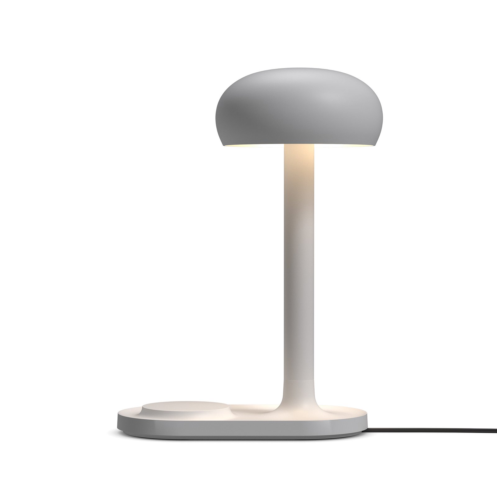 Lámpara de mesa LED Eva Solo Emendo, gris, superficie de carga, táctil