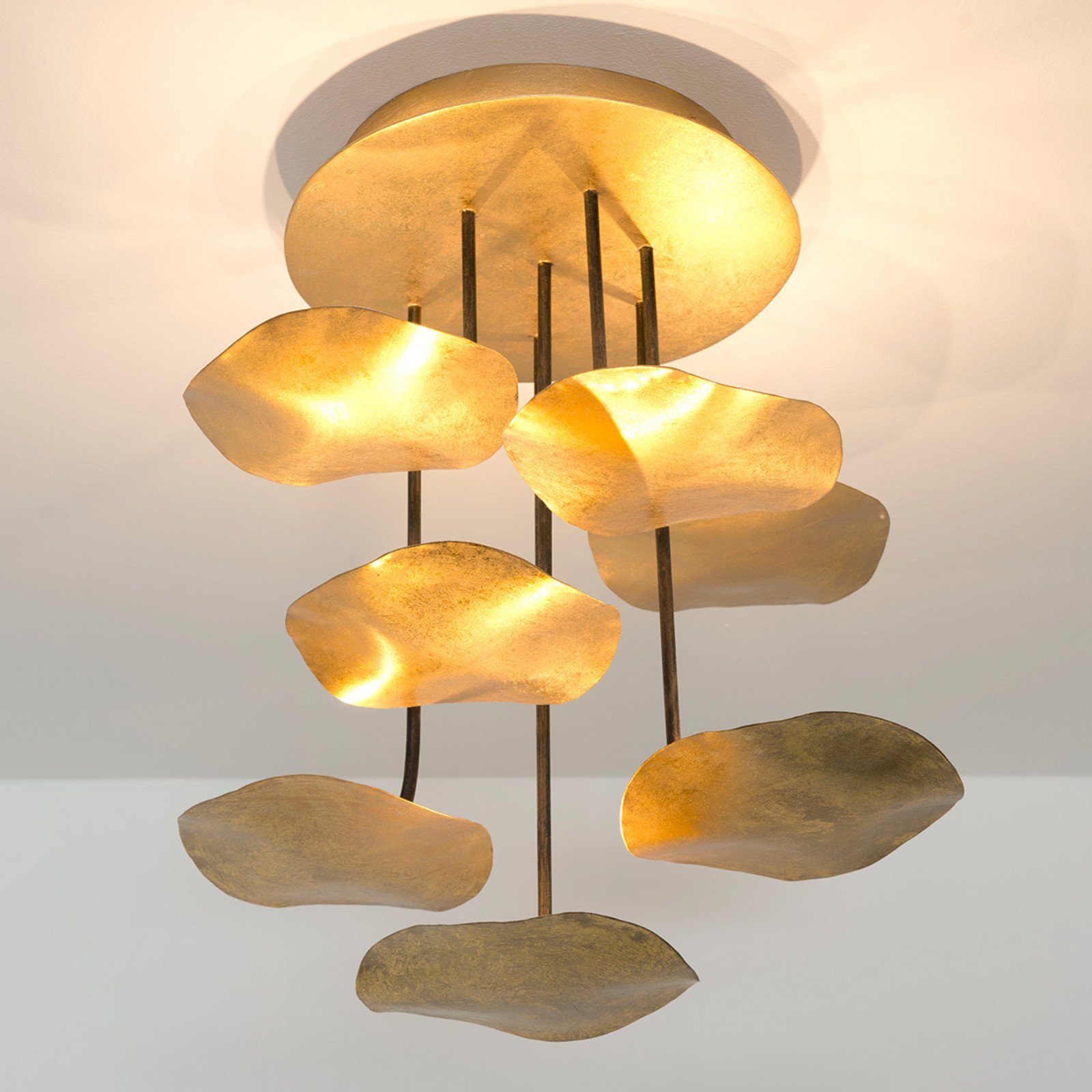 Holländer Plafonieră LED Sette Gnomo lumină indirectă - Camera de zi / sufragerie - design - auriu - Metal