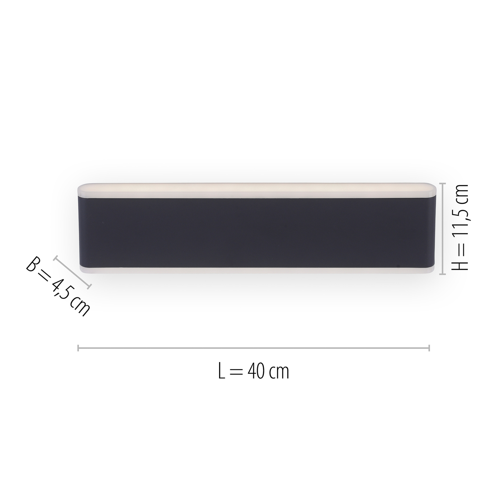 Kinkiet zewnętrzny LED Elsa, IP65, szerokość 40 cm