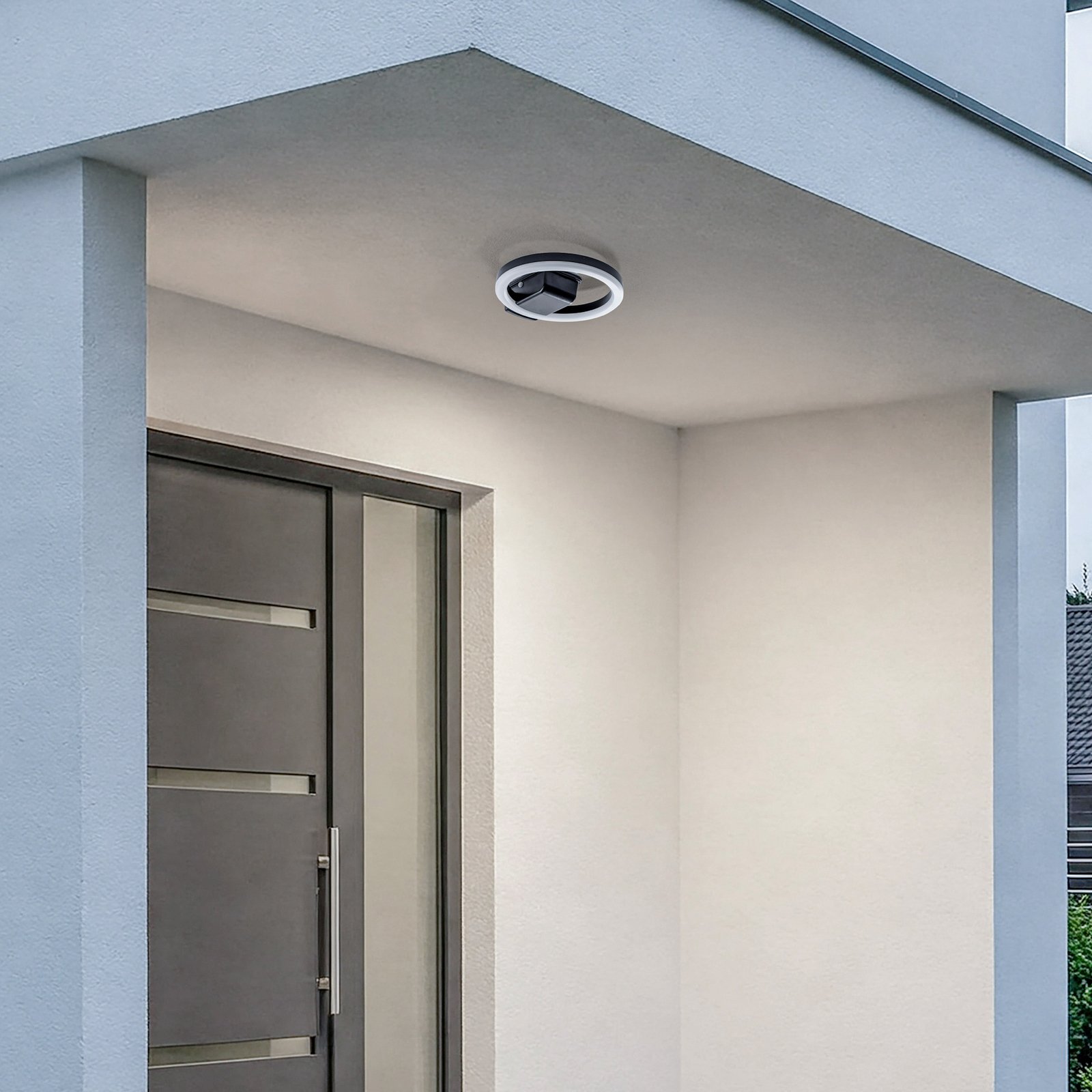 Lindby LED-Außendeckenleuchte Finian, Ø 22 cm, CCT, dimmbar
