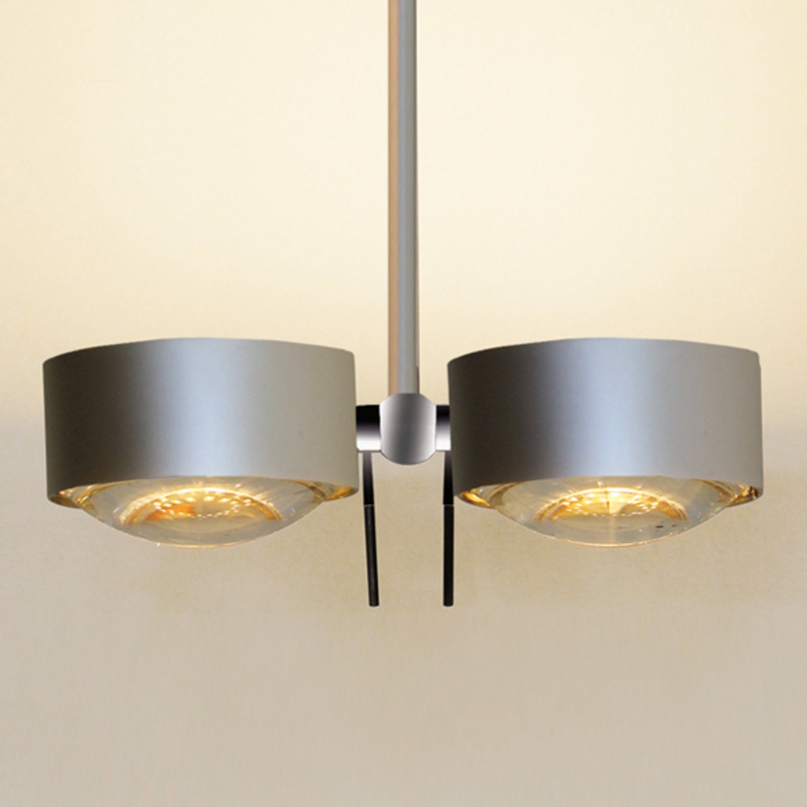 Top Light Plafonieră Puk Sides crom mat 30 cm 2 becuri G9 - Camera de zi / sufragerie - design - transparent alb mat - Metal
