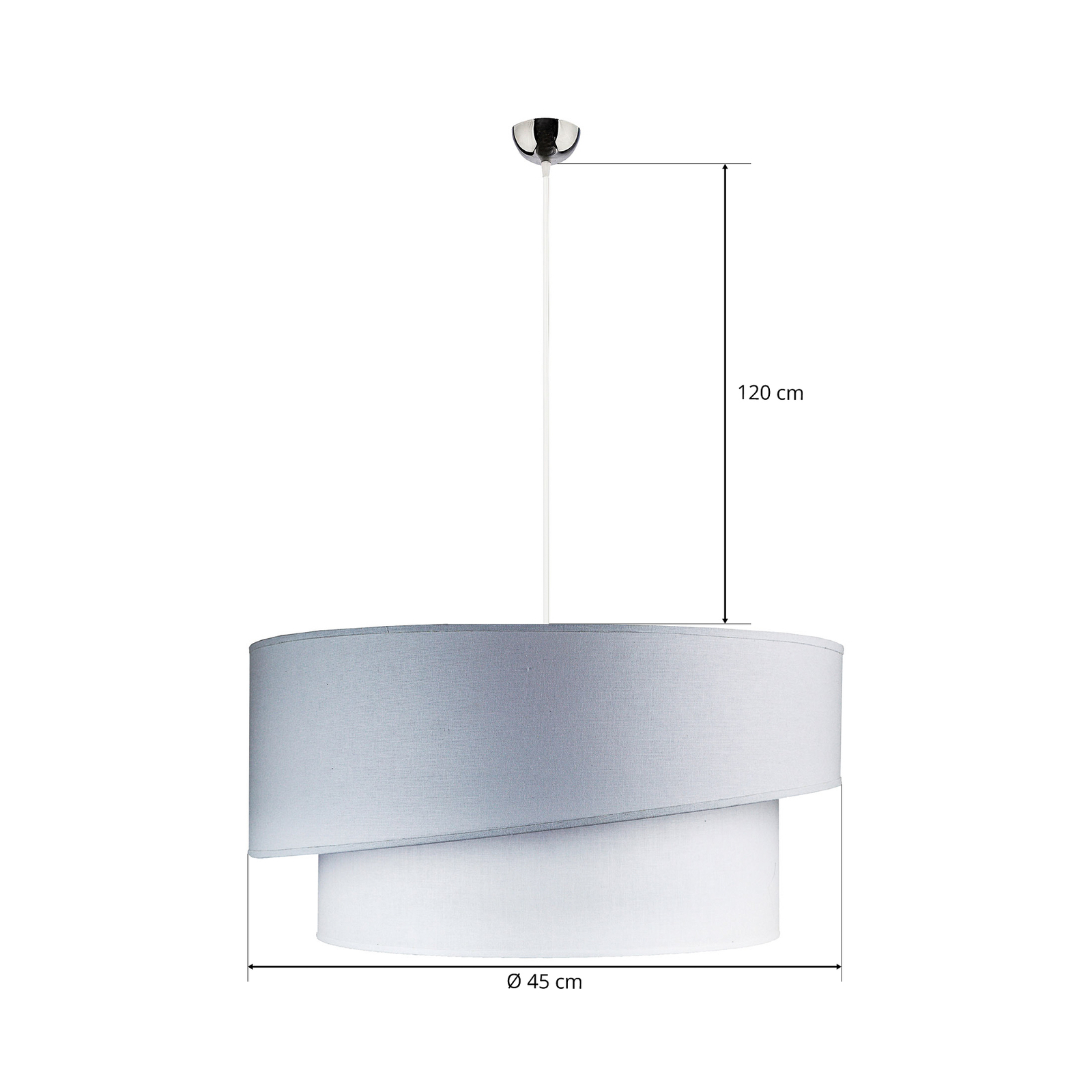 Shine pendant light, grey/white