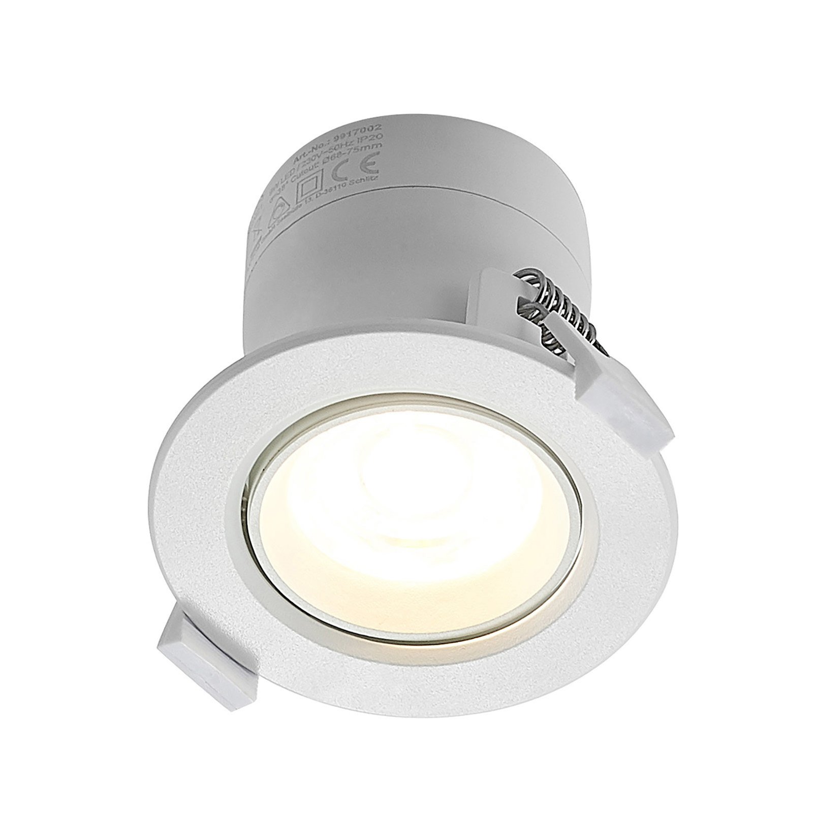 Prios LED-Einbaulampe Shima, weiß, 9W, 3000K, 2er, dimmbar