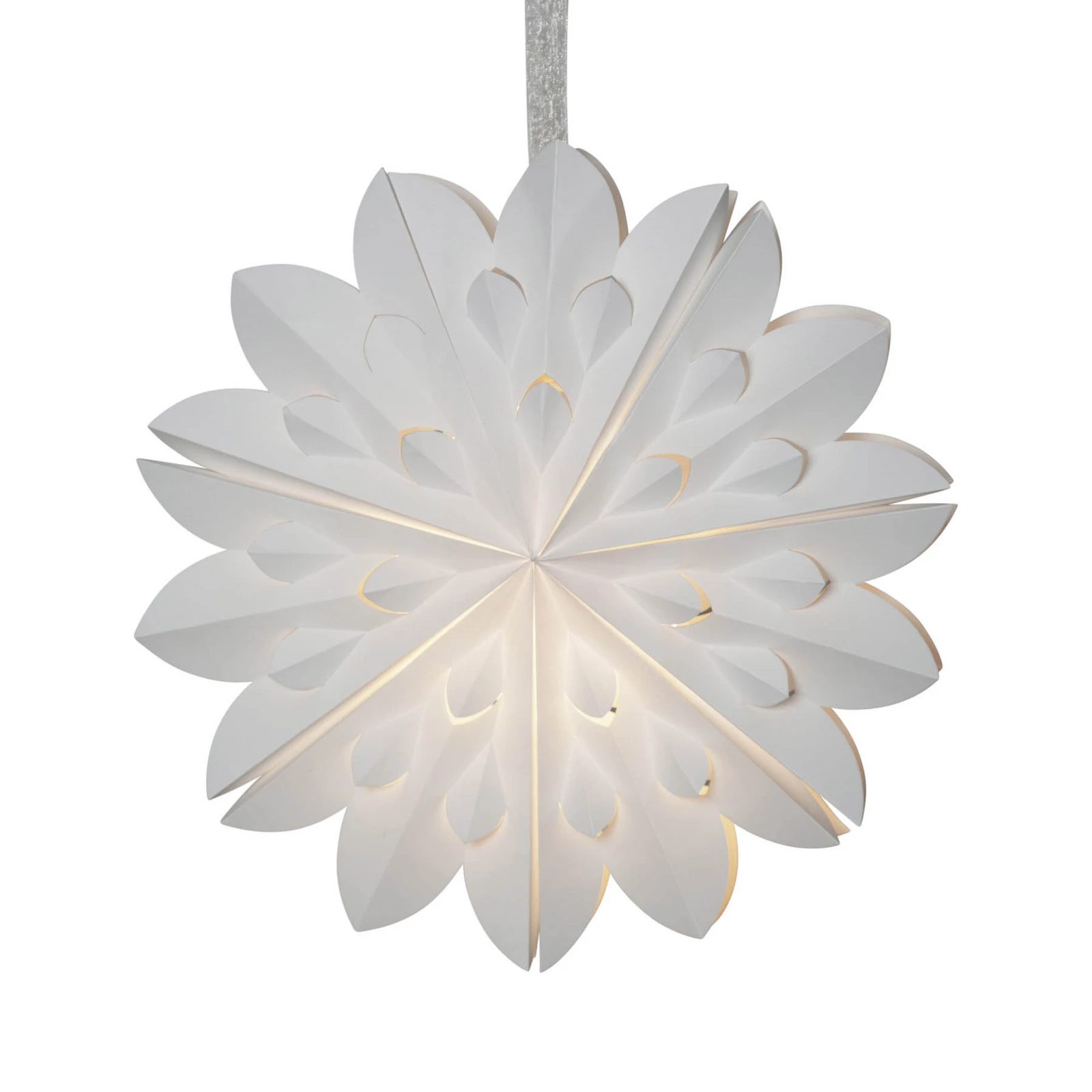 Decorative star Cliff, paper, without socket white Ø 40cm