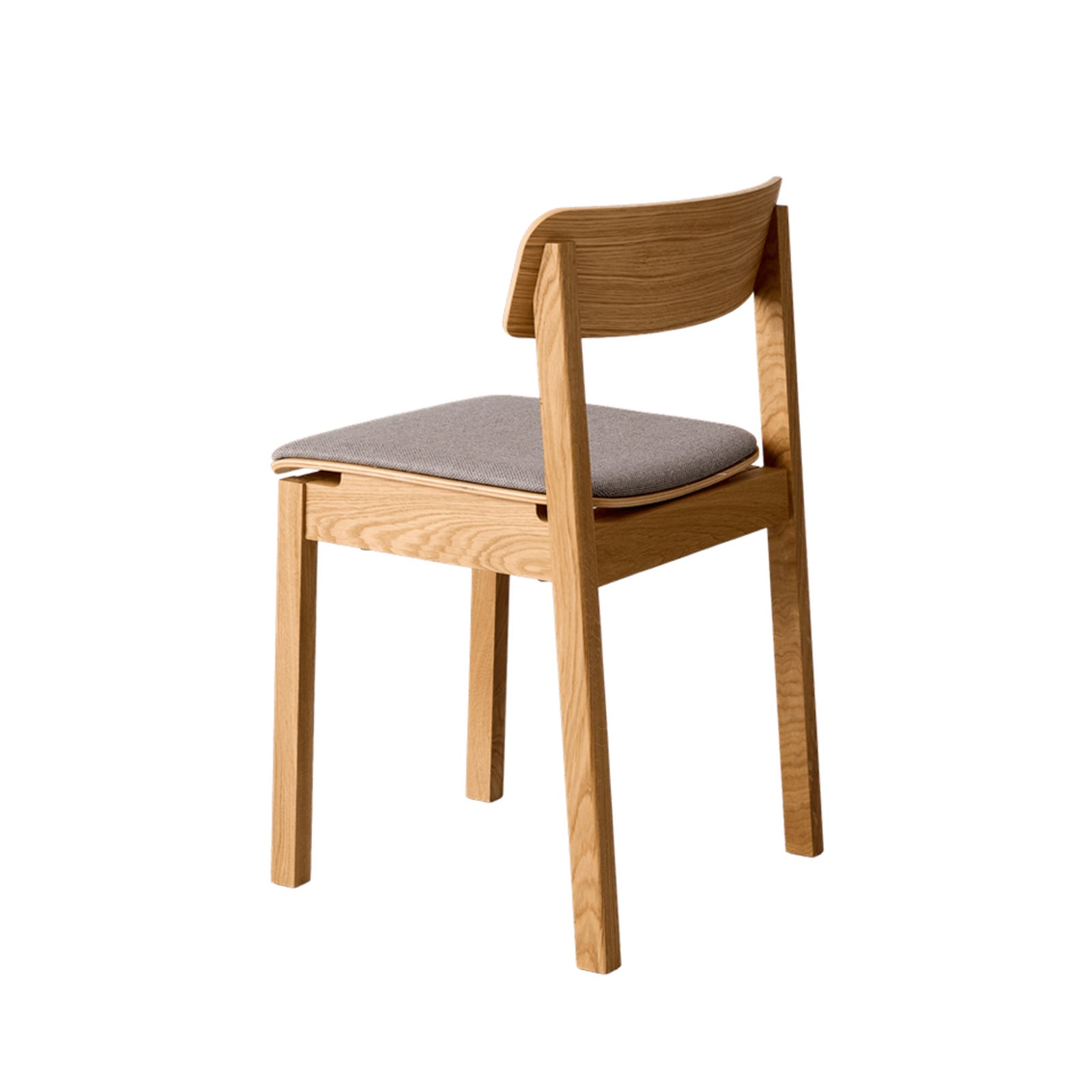 EVERYDAY-stol, oljet eik, grå tekstil, høyde 75 cm – Moebe