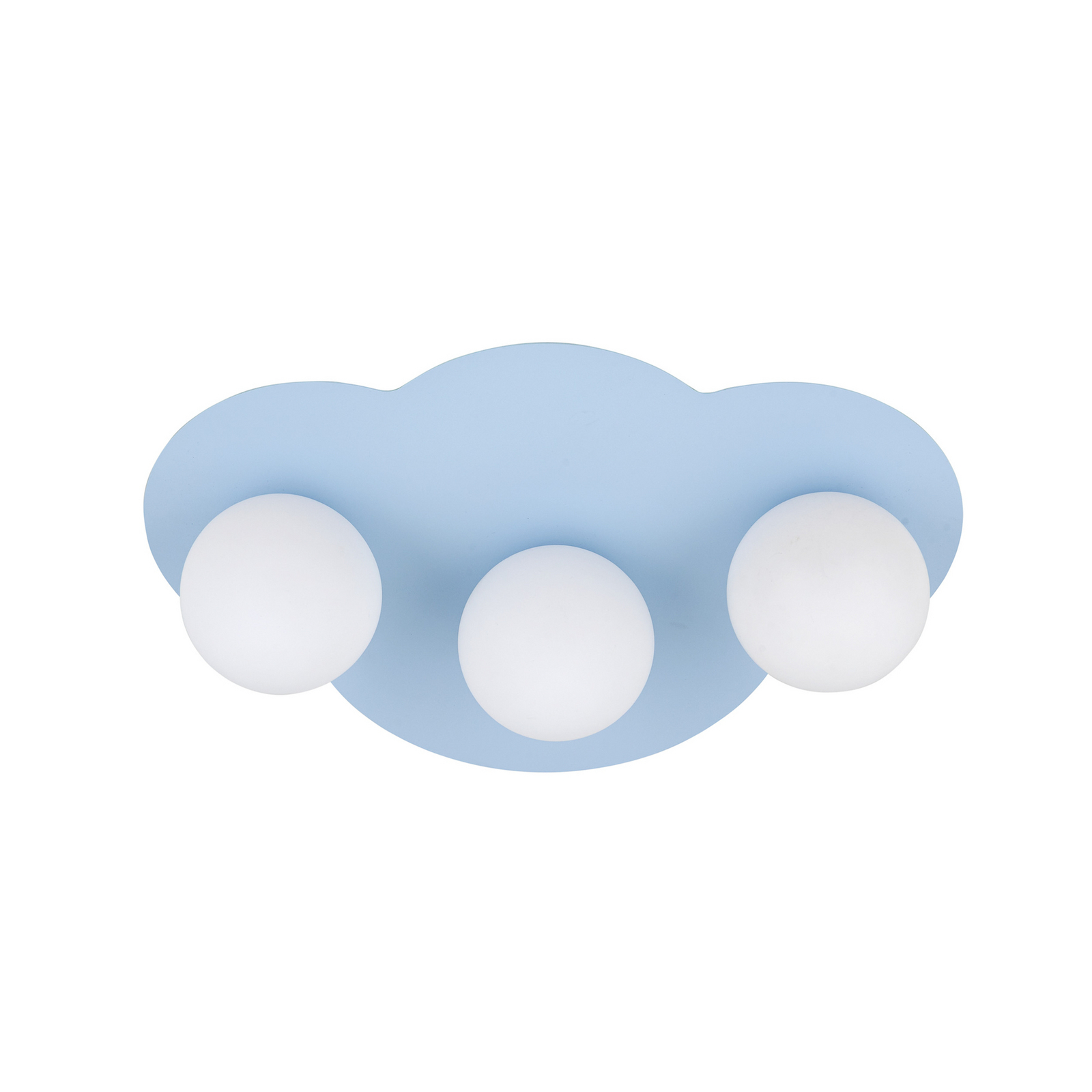 Cloud ceiling light, blue, 3-bulb, glass, length 51 cm, G9 Cloud ceiling light, blue, 3-bulb, glass, length 51 cm, G9