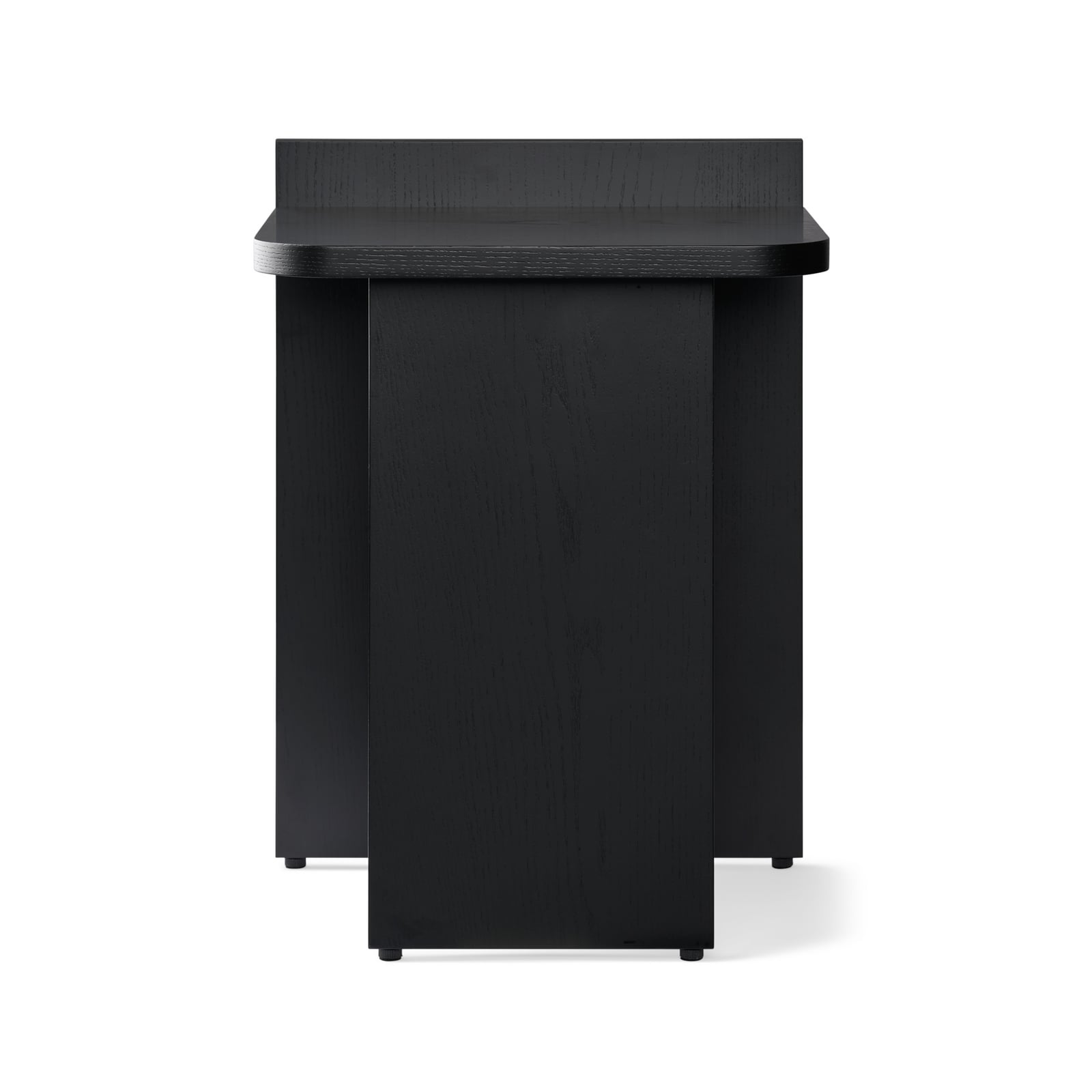 Mesita auxiliar Ismo, negra, 56 cm, chapado de roble - GEJST