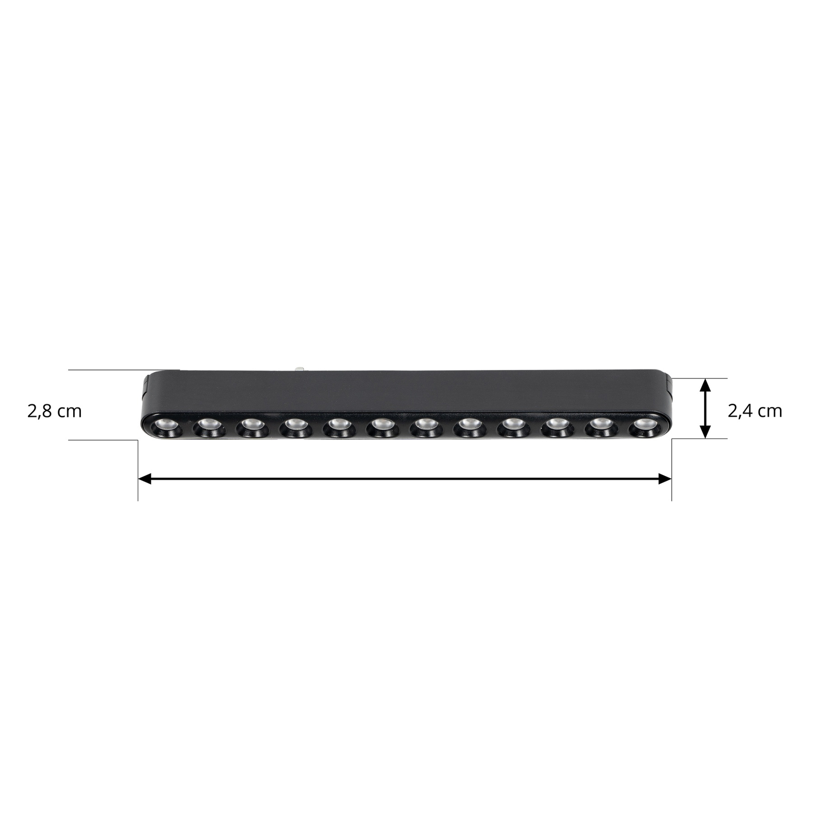 Lindby LED-Leiste 48V Lumaro,schwarz,12 Points,2,4cm,dimmbar