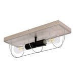 Neptuna 2 Long Ceiling Lamp Grey Wood/Black/Grey - Envostar