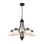 Clair - 5-bulb hanging light with glass shades