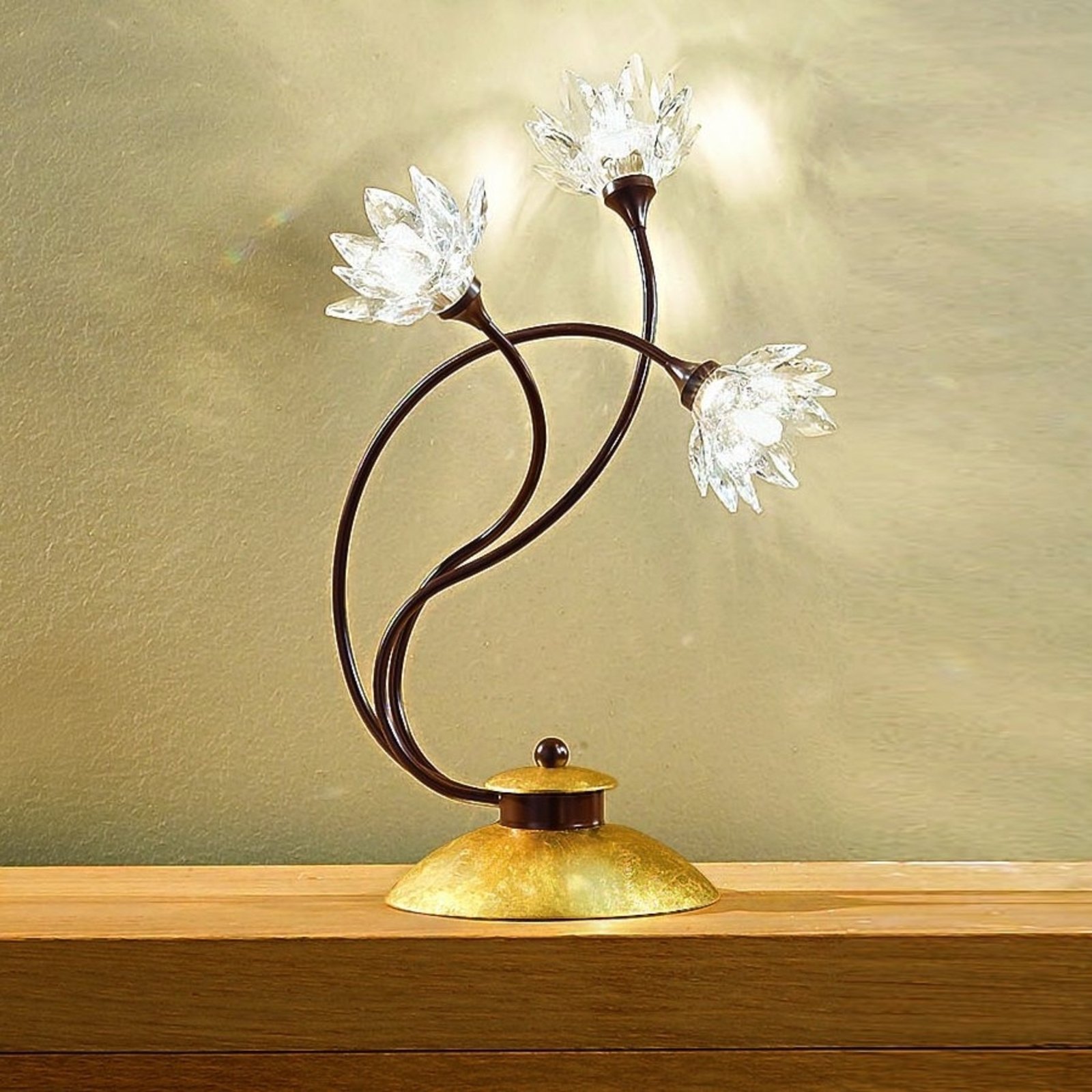Kögl Fiorella table lamp, clear, for Living / Dining Room, crystal, metal, G9, 40 W, energy efficiency: A++, H: 40 cm