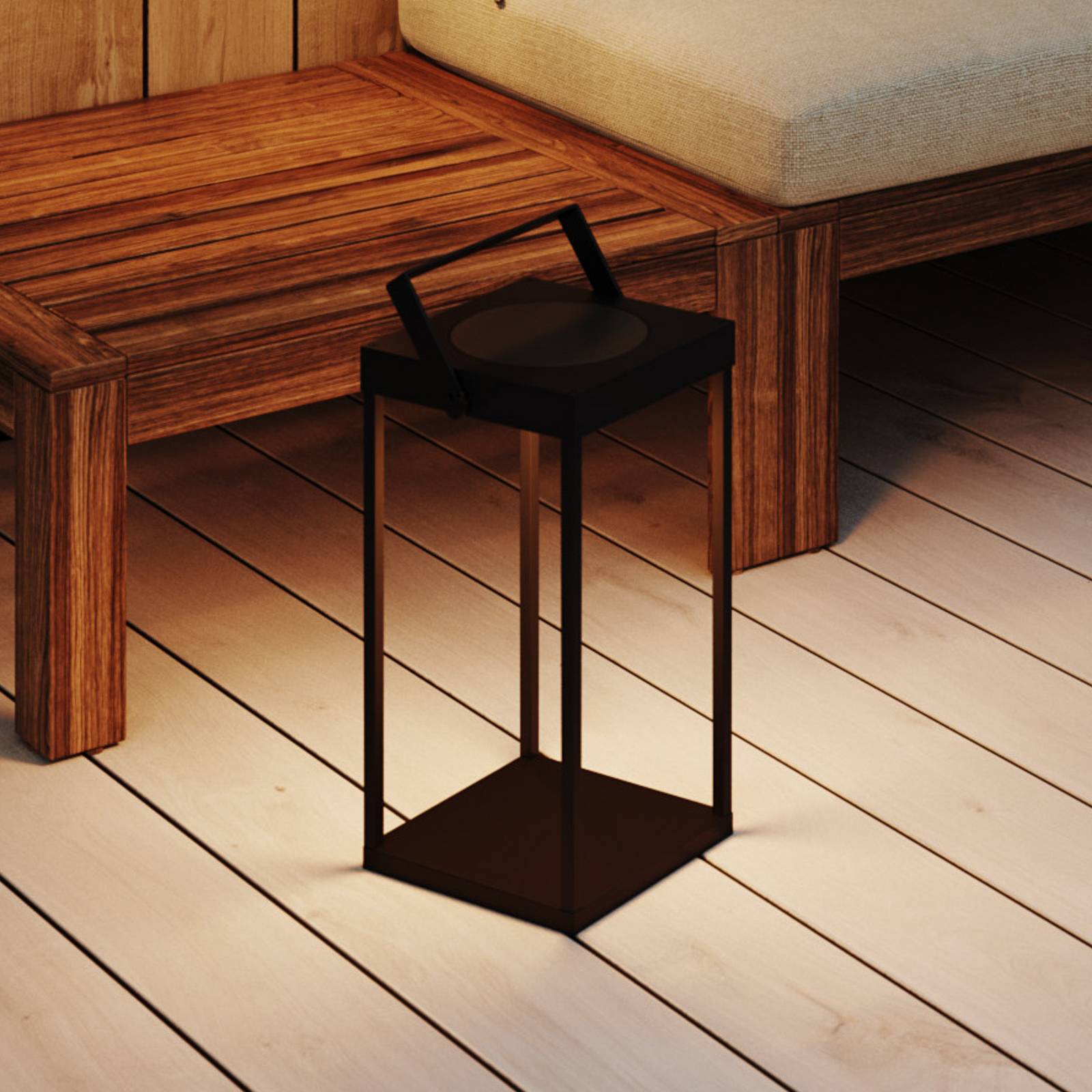 LED-Solarlaterne Pure, schwarz, USB, Metall, Höhe 42 cm günstig online kaufen