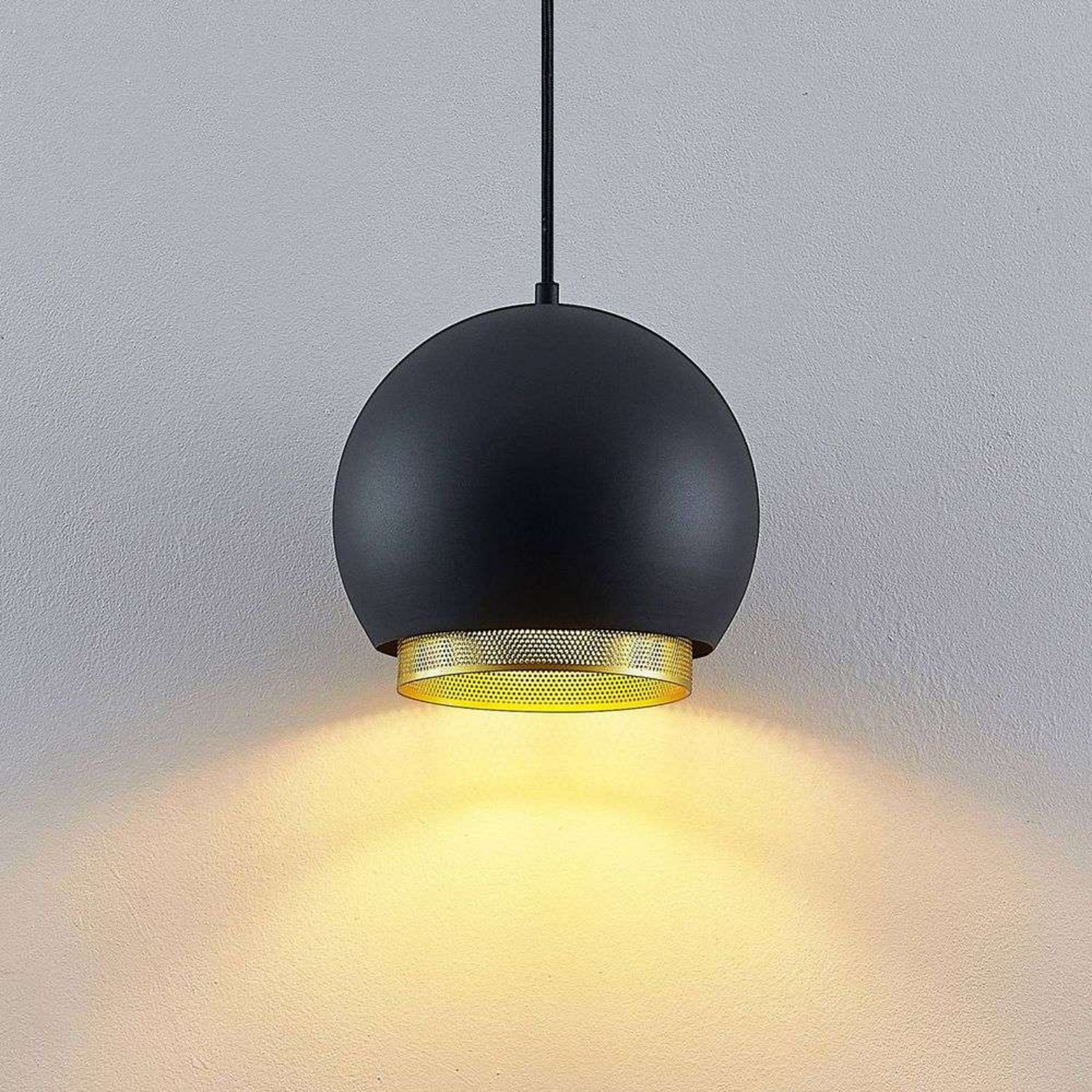 Sivaniel Lustră Pendul Ø25 Black/Gold - Lucande