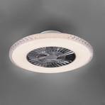 Ventilatore a pale LED Harstad, telaio cristallo