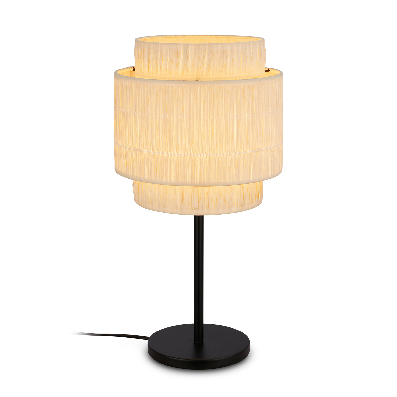 Papper table lamp, natural colour, raffia, height 50 cm