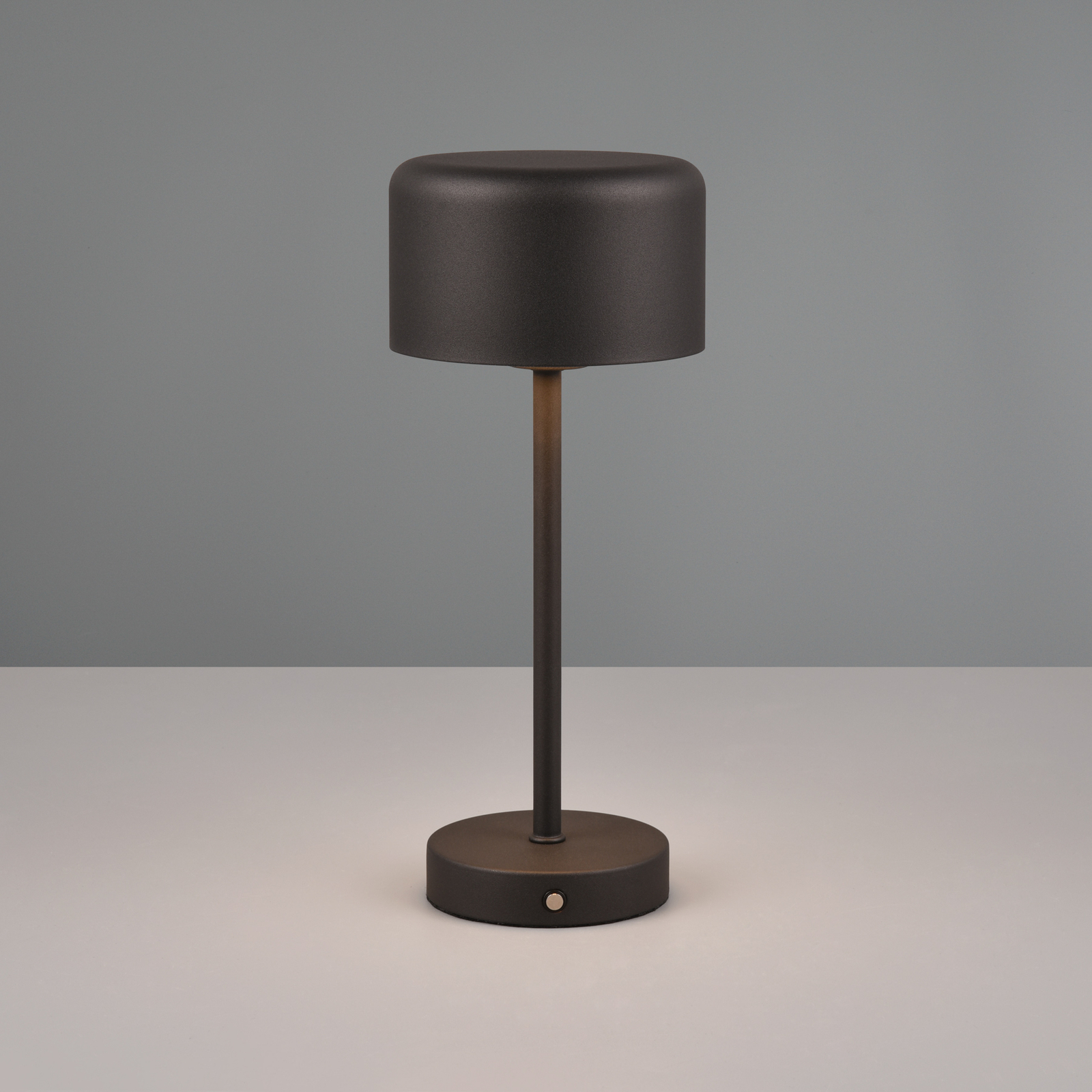 Jeff LED-es újratölthető asztali lámpa, matt fekete, magasság 30 cm, fém