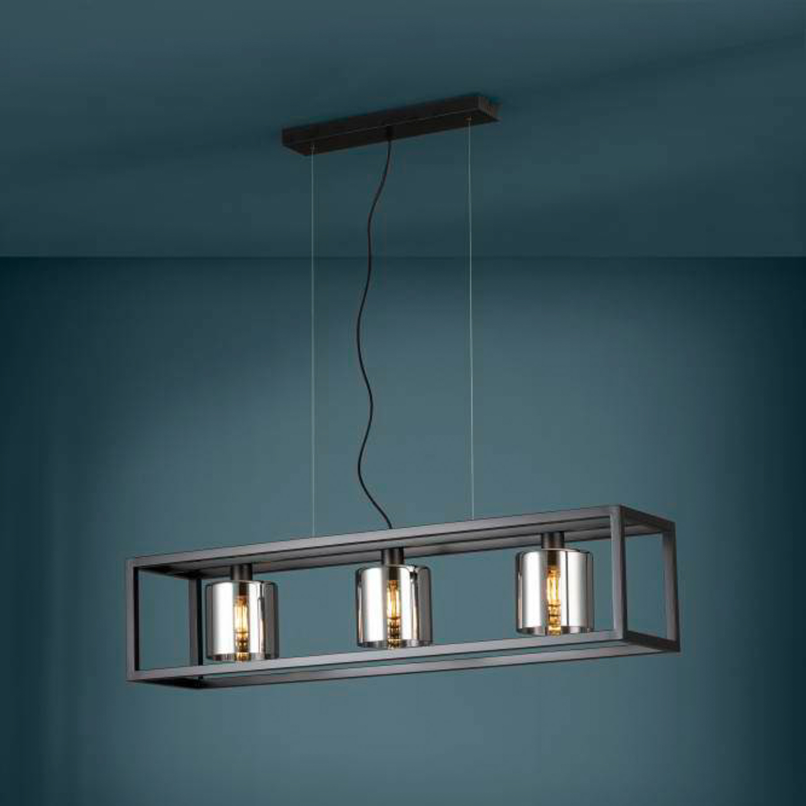 EGLO Brisling hanging light, three-bulb, black