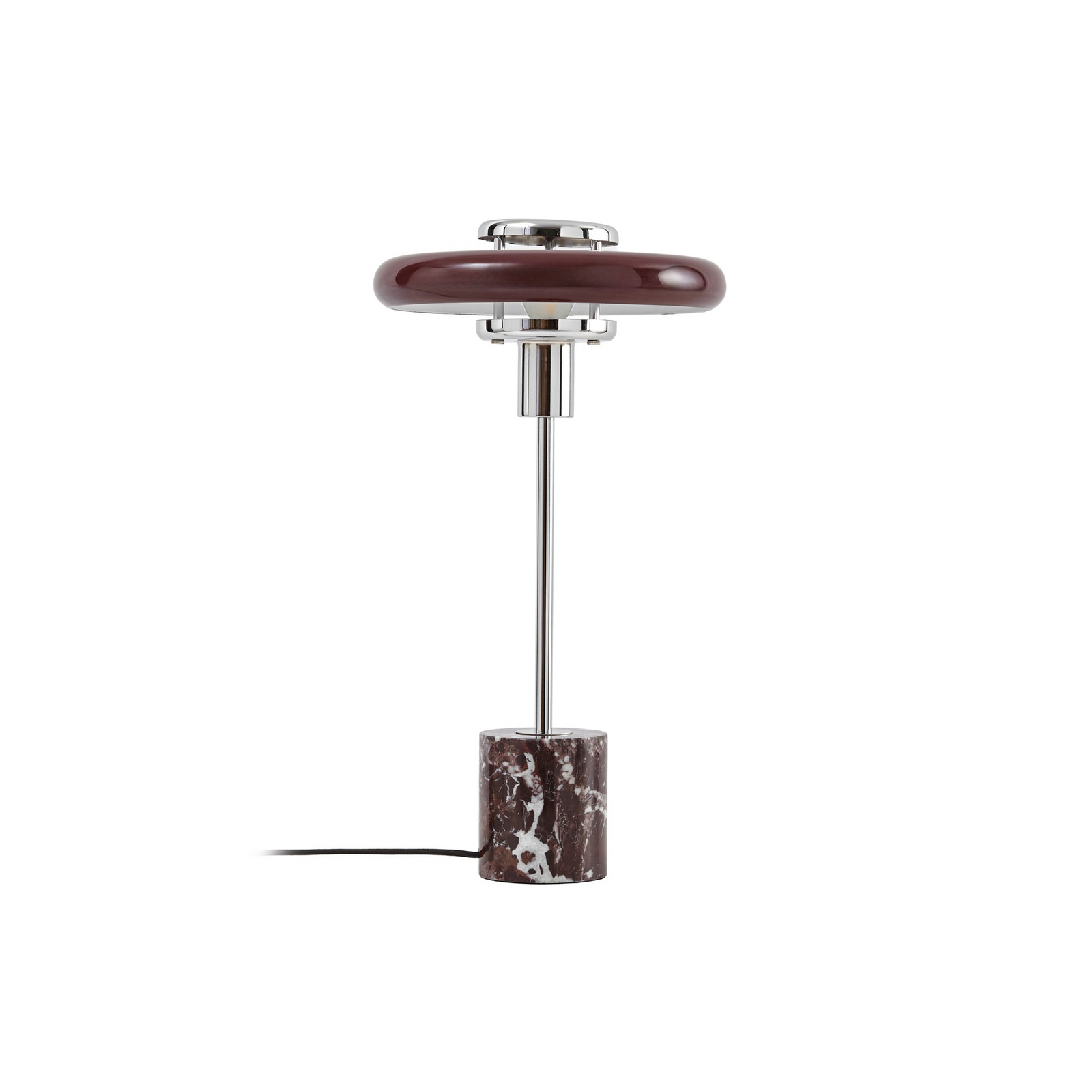 Lindby Tischleuchte Branford, Retro, burgund, Glas/Marmor Lindby Tischleuchte Branford, Retro, burgund, Glas/Marmor