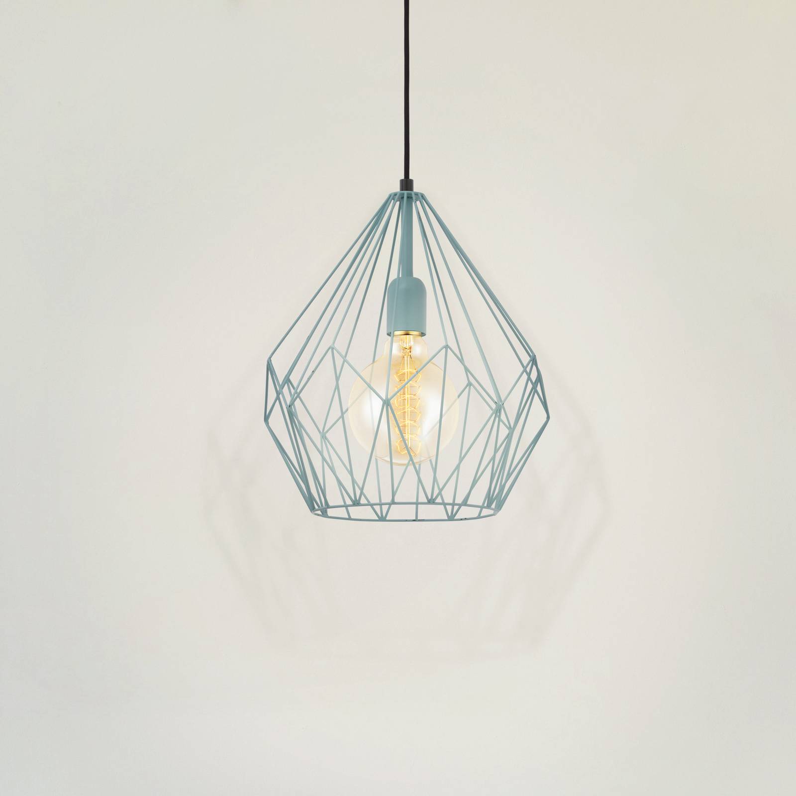 EGLO Závěsné světlo Carlton, vintage styl, mátová Ø31cm