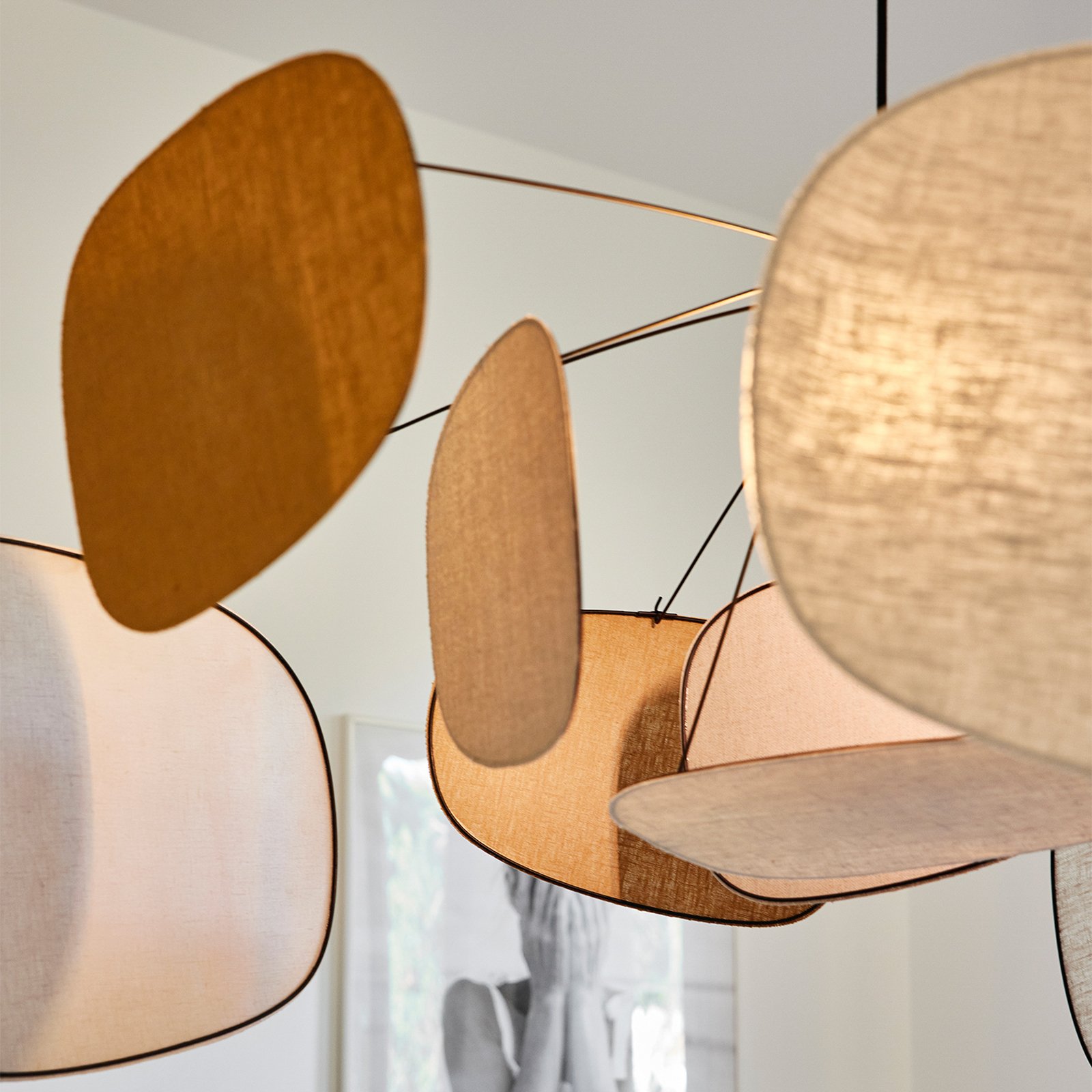 Hängelampe Screen 70's, Ø 110 cm, Leinen, bunt - MARKET SET Hängelampe Screen 70's, Ø 110 cm, Leinen, bunt - MARKET SET