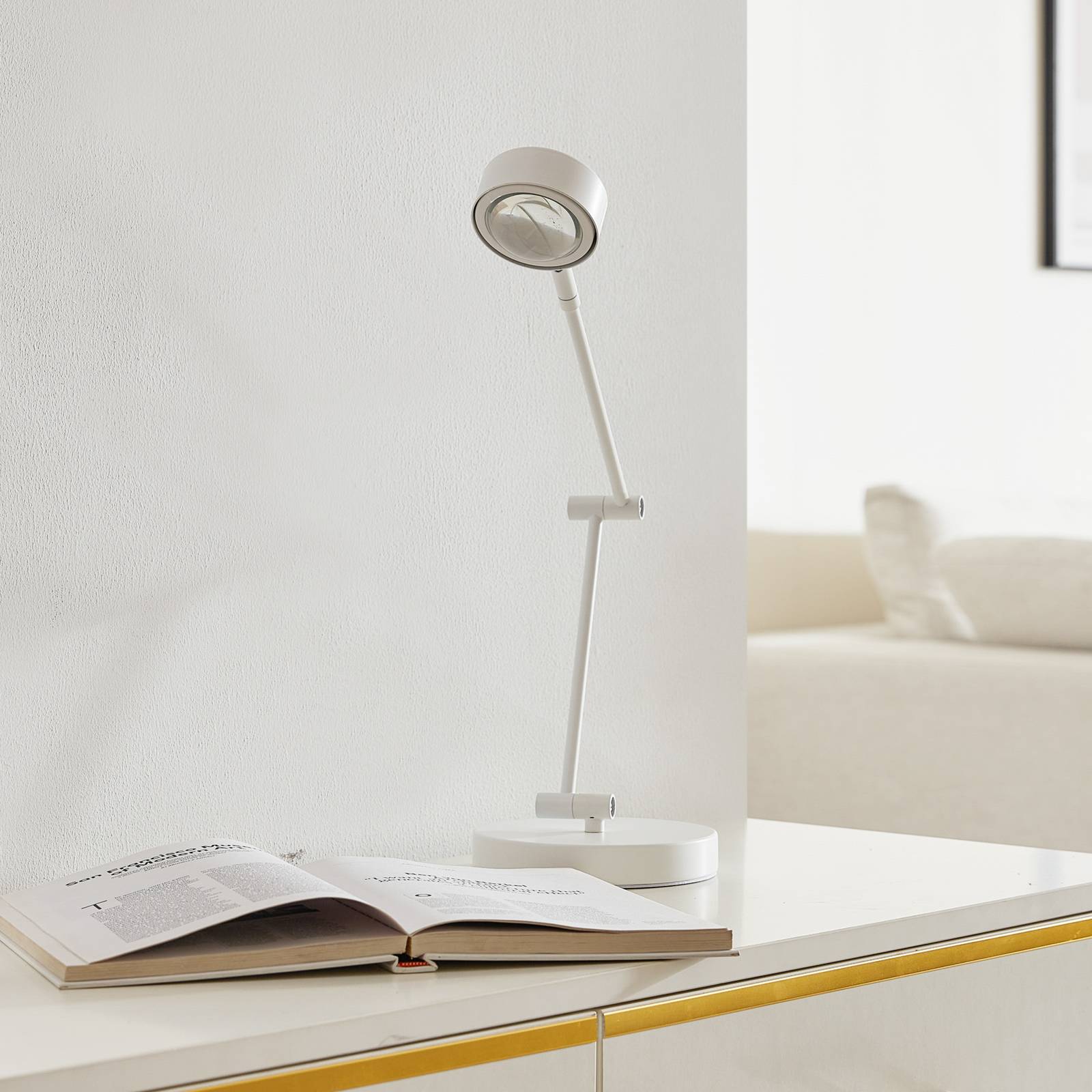 Lindby Tischleuchte Jyla, 36 cm, weiß matt, GX53, flexibel günstig online kaufen