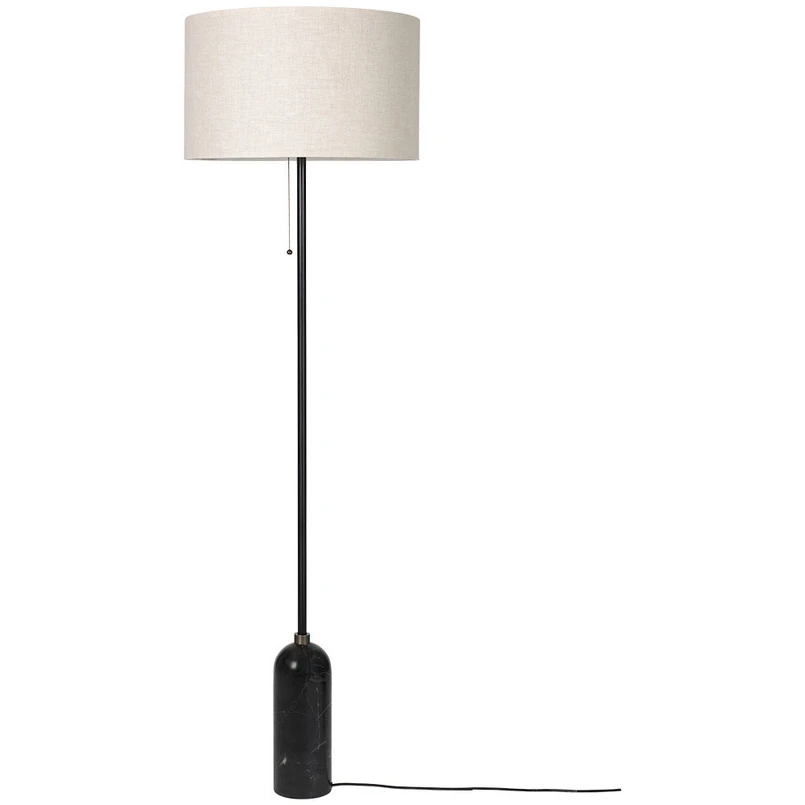 GUBI – Gravity Stehleuchte Schwarz Marmor/Canvas