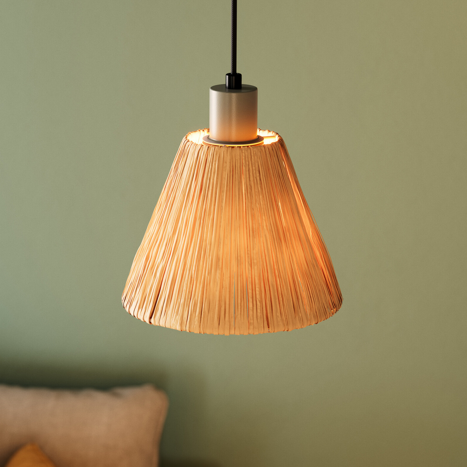 Lampada a sospensione OSRAM Decor Raffia, a 1 luce, rafia, colore naturale
